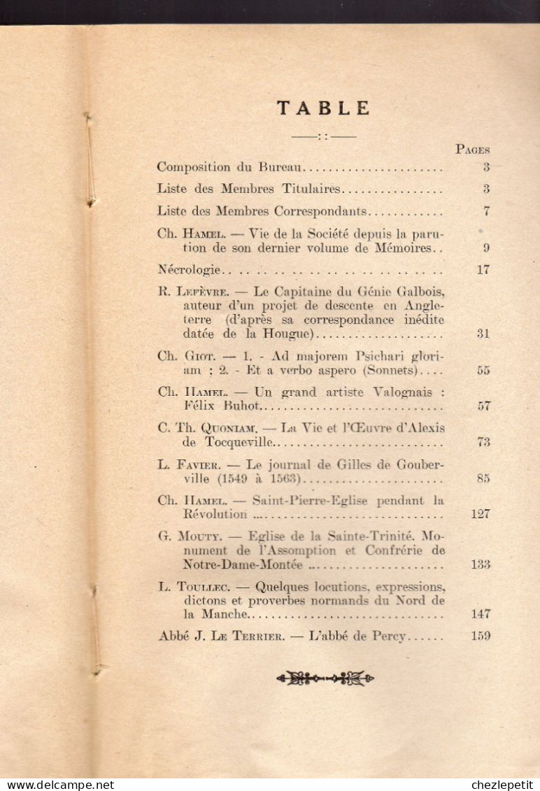 CHERBOURG 1942 Félix Buhot Alexis De Tocqueville Saint Pierre Eglise Percy - Normandie