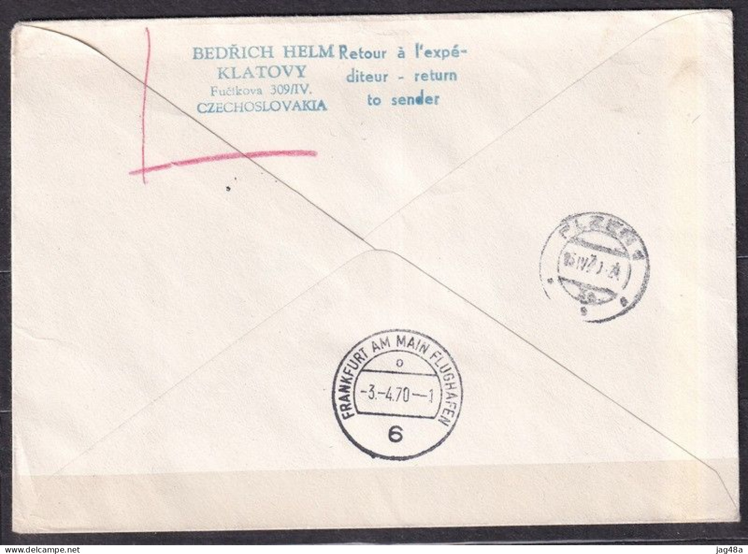 BULGARIA. 1970/Sofia, 70 Years Of Connections Sofia Frankfurt A/M. Special Flight  LH199/per Luftpost. - Lettres & Documents