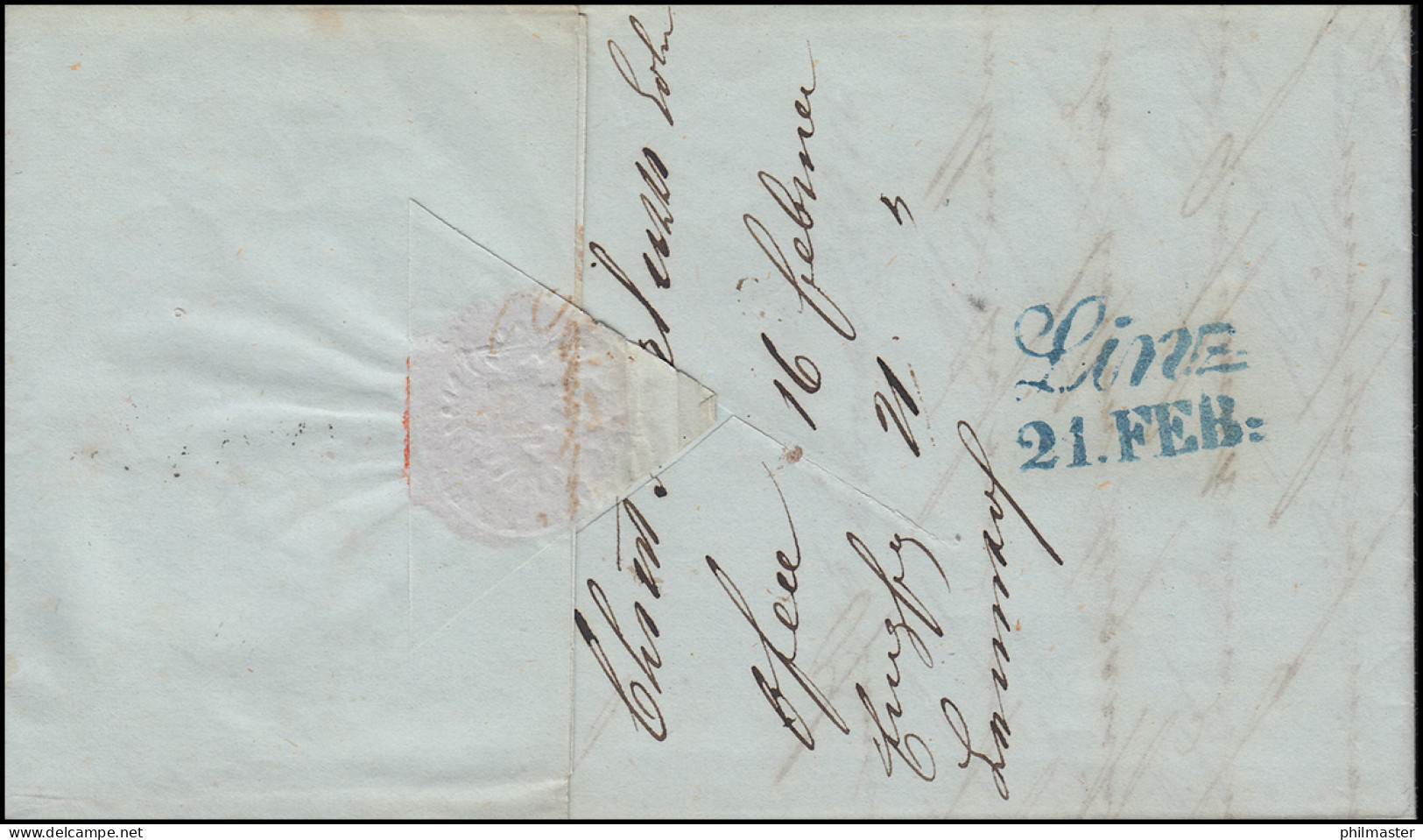 Ungarn Vorphilatelie Brief Aus Ofen Vom 16.2.1843 Nach Zweizeiler LINZ 21. FEB. - ...-1867 Voorfilatelie