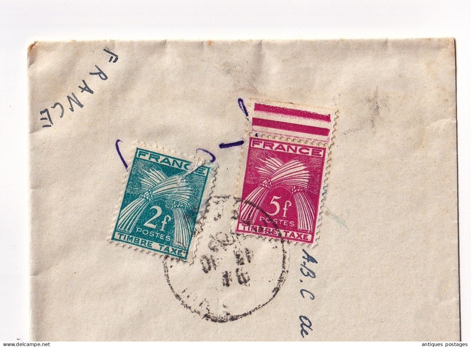 Lettre 1958 Stavelot Belgique Pour Paris Timbres Taxe Paire Timbre Roi Léopold III 1F75 Belge - Covers & Documents