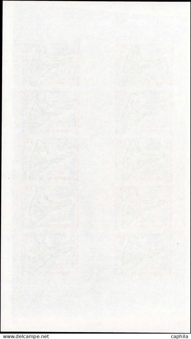 COMORES Poste Aérienne ** - 49, Feuille Entière De 10 Non Dentelés, Cd. 4/10/72: 100f. Carte D'Anjouan - Cote: 400 - Other & Unclassified