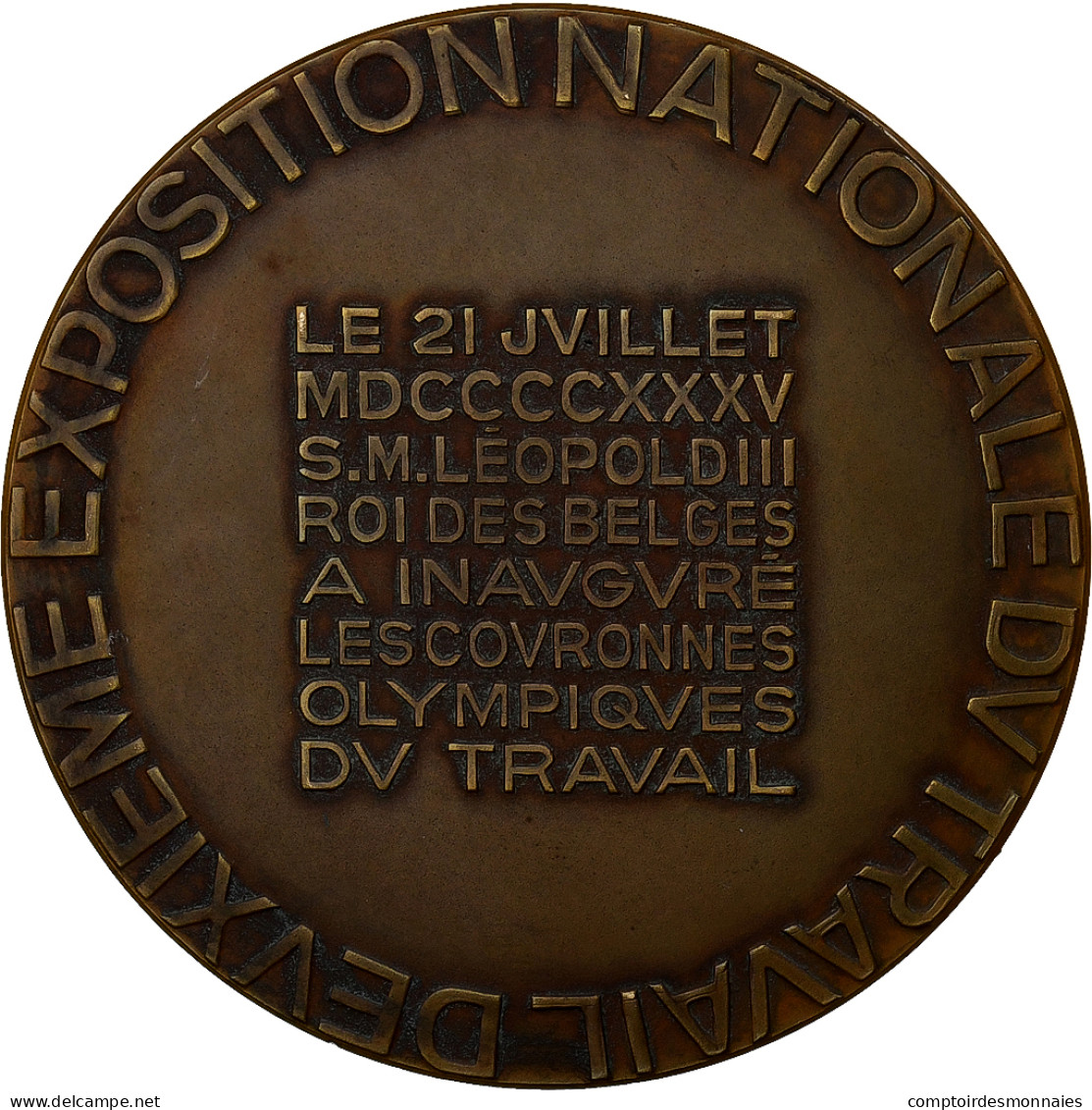 Belgique, Médaille, Léopold II, Exposition Nationale Du Travail, Bruxelles - Andere & Zonder Classificatie