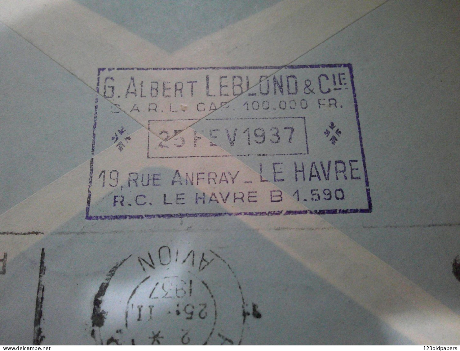 1937 - Enveloppe Par Avion Aéromaritime De Dakar Avion Vers Cotonou - 1er Voyage RETOUR ENVOYEUR LE HAVRE - 1927-1959 Brieven & Documenten
