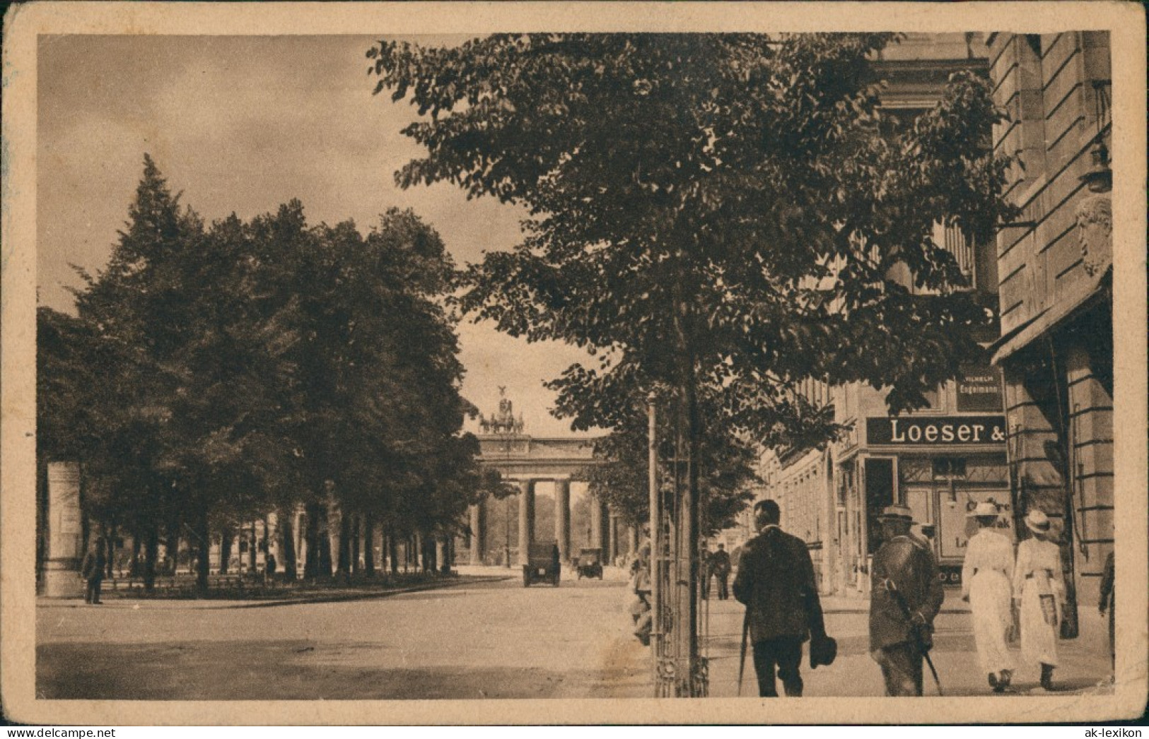 Ansichtskarte Mitte-Berlin Brandenburger Tor, Belebt Geschäfte Loeser 1922 - Brandenburger Door