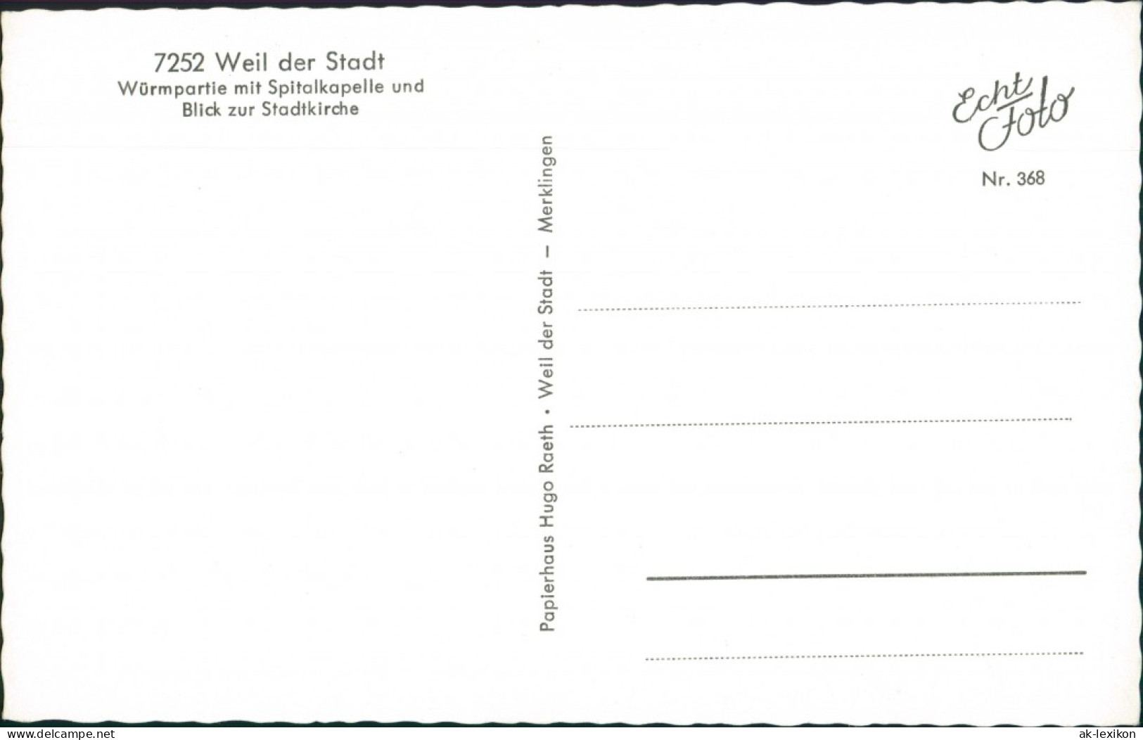 Weil Der Stadt Fluss Brücke Würm Partie Spitalkapelle Stadtkirche 1960 - Weil Der Stadt