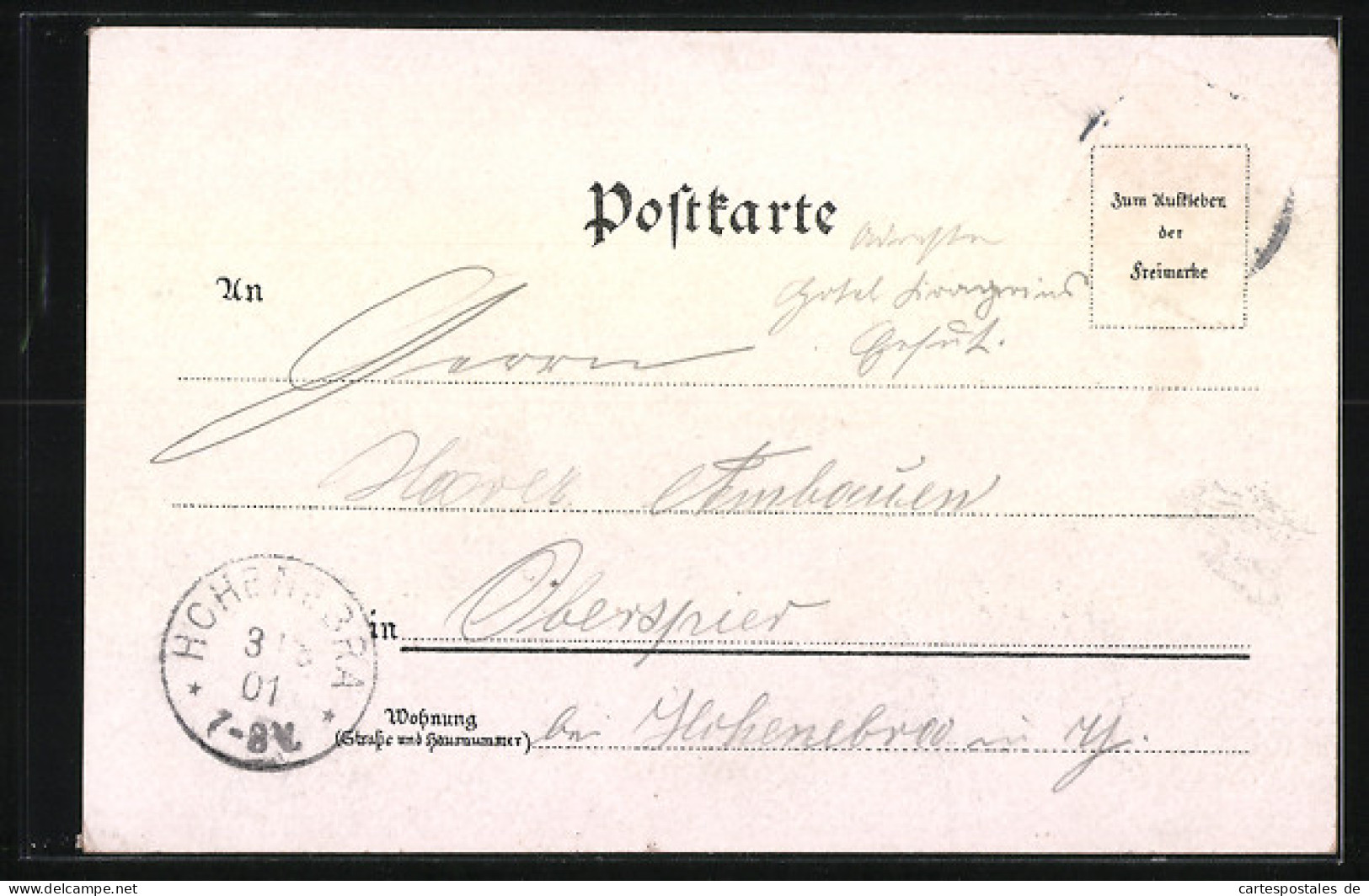 Lithographie Gotha, Schlossberg M. Wasserfall, Kaisl. Postamt - Gotha