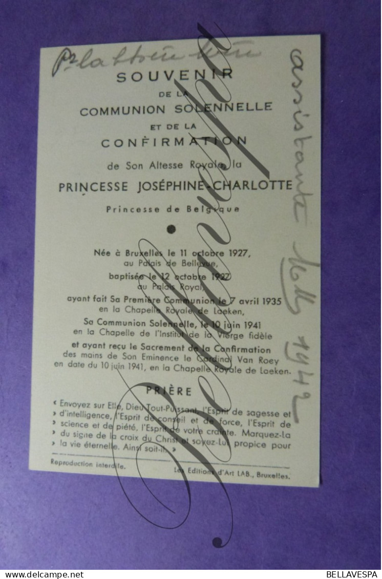 Son Altesse Royale Princesse De Belgique Joséphine-Charlotte Communion - Comunioni