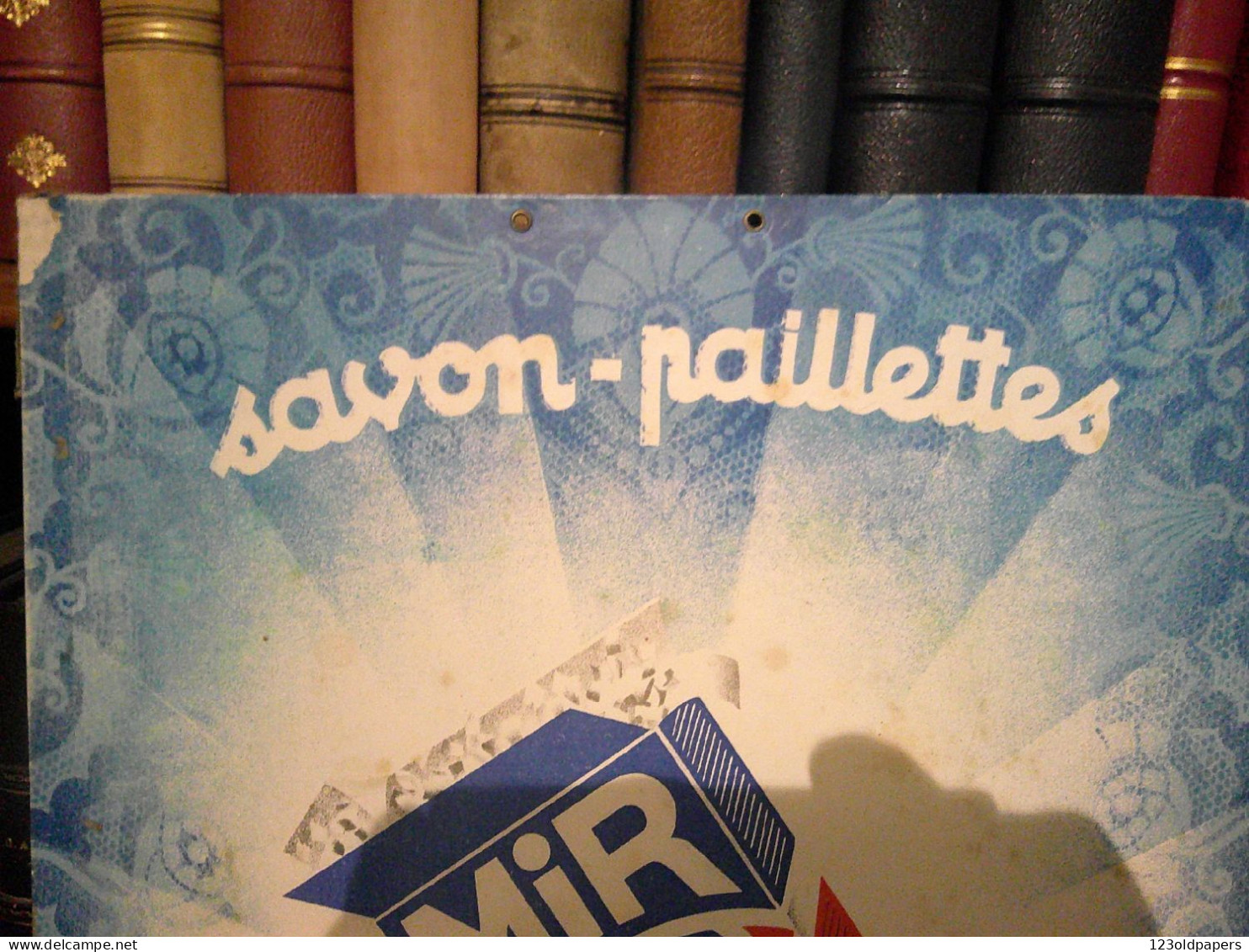 1932 CARTON PUBLICITAIRE MIR  SAVON PAILLETTES PAR M DUMAS 30 / 40 CM PARIS  POUR LESSIVE DELICIEUSE - Drogisterij & Parfum