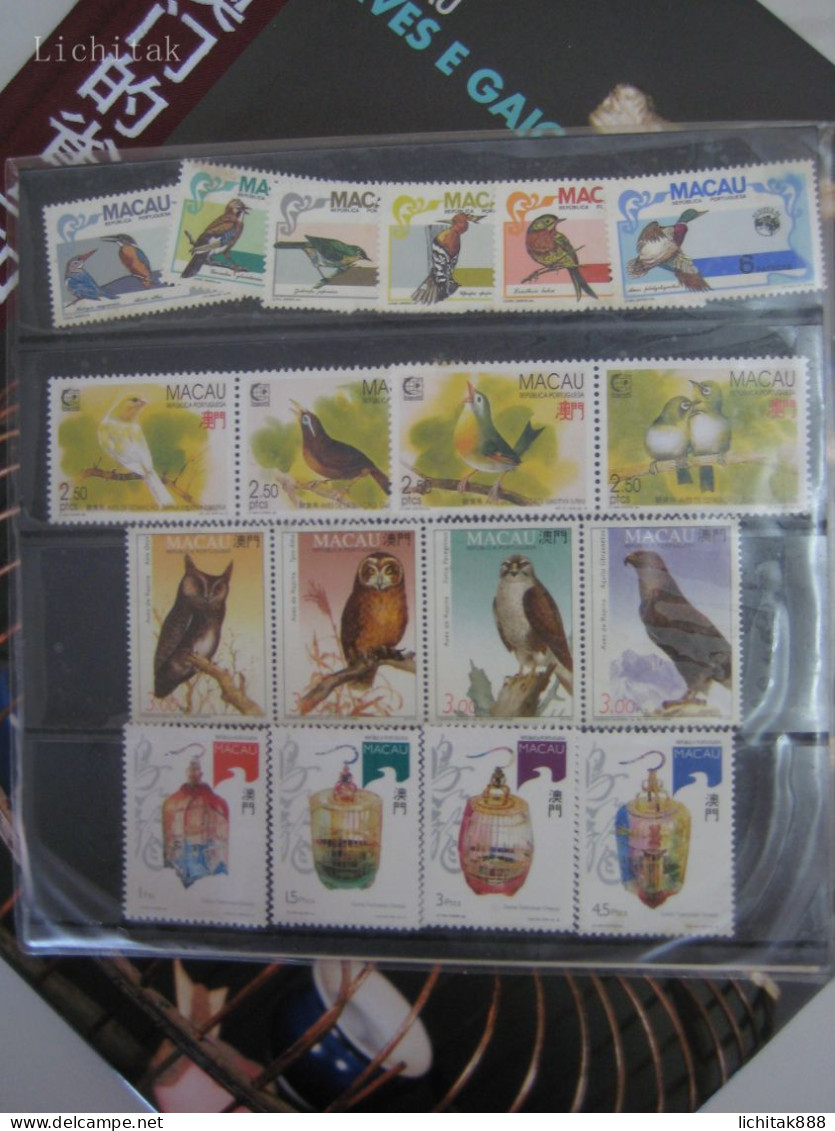 Macau MACAO Birds And Bird Cage Stamps Set With Book MNH Minor Tone - Collezioni & Lotti