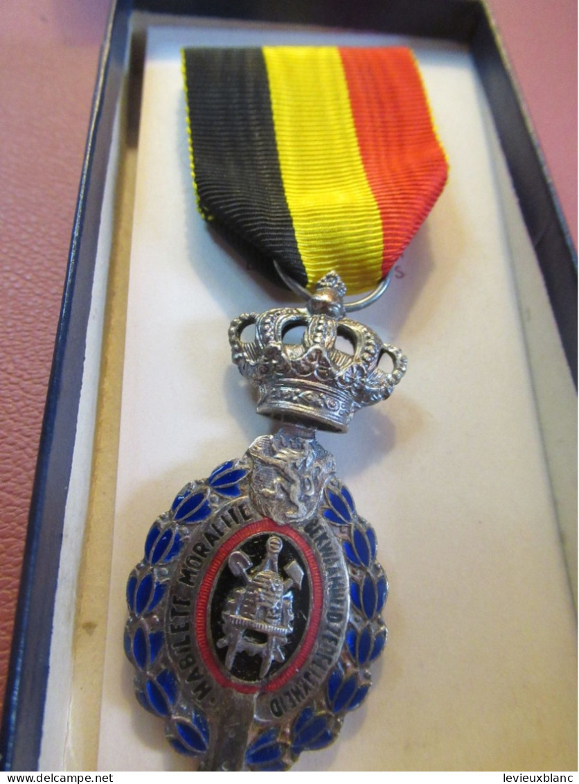 Médaille Belge  Ancienne/Médaille Du Travail/Ancienneté/ Avec étui D'époque / Habileté Et Moralité/Mi-XXéme    MED525 - Altri & Non Classificati