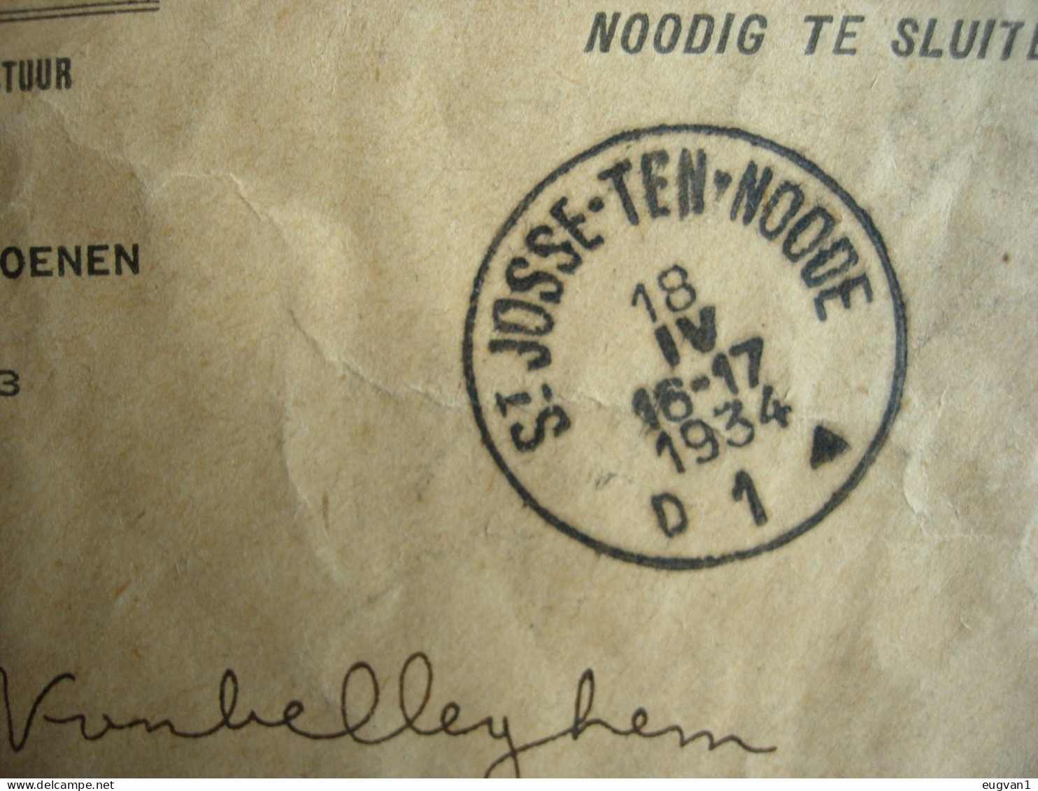 Belgique. Lettre Envoyée Par Le Ministère De La Défense Nationale Vers Wytschate Le 18.4.1934. - Covers & Documents