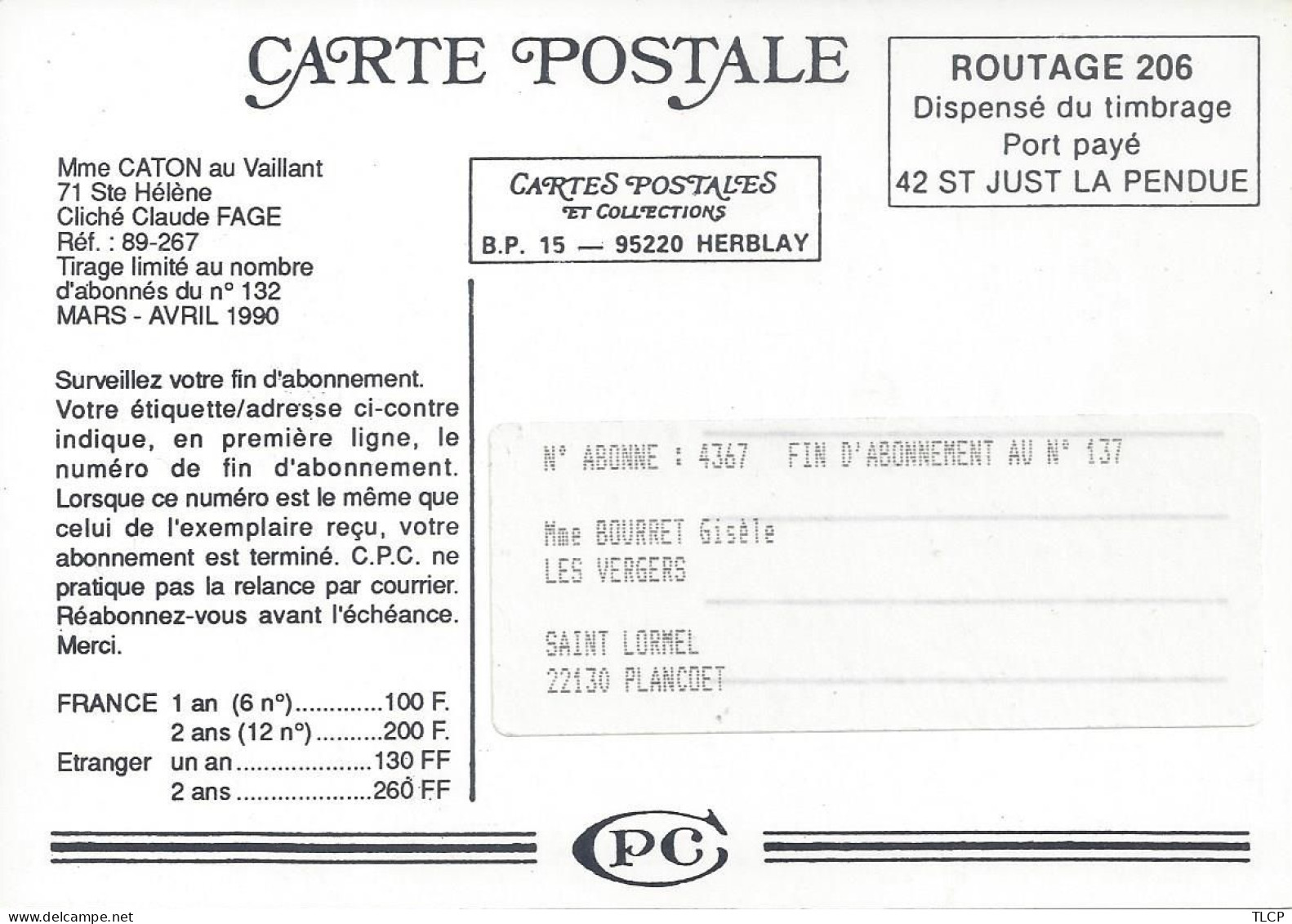 CPM  Mme Caton Au Vaillant 71 Ste Hélène  Cliché Claude Fage  1990 - Other & Unclassified