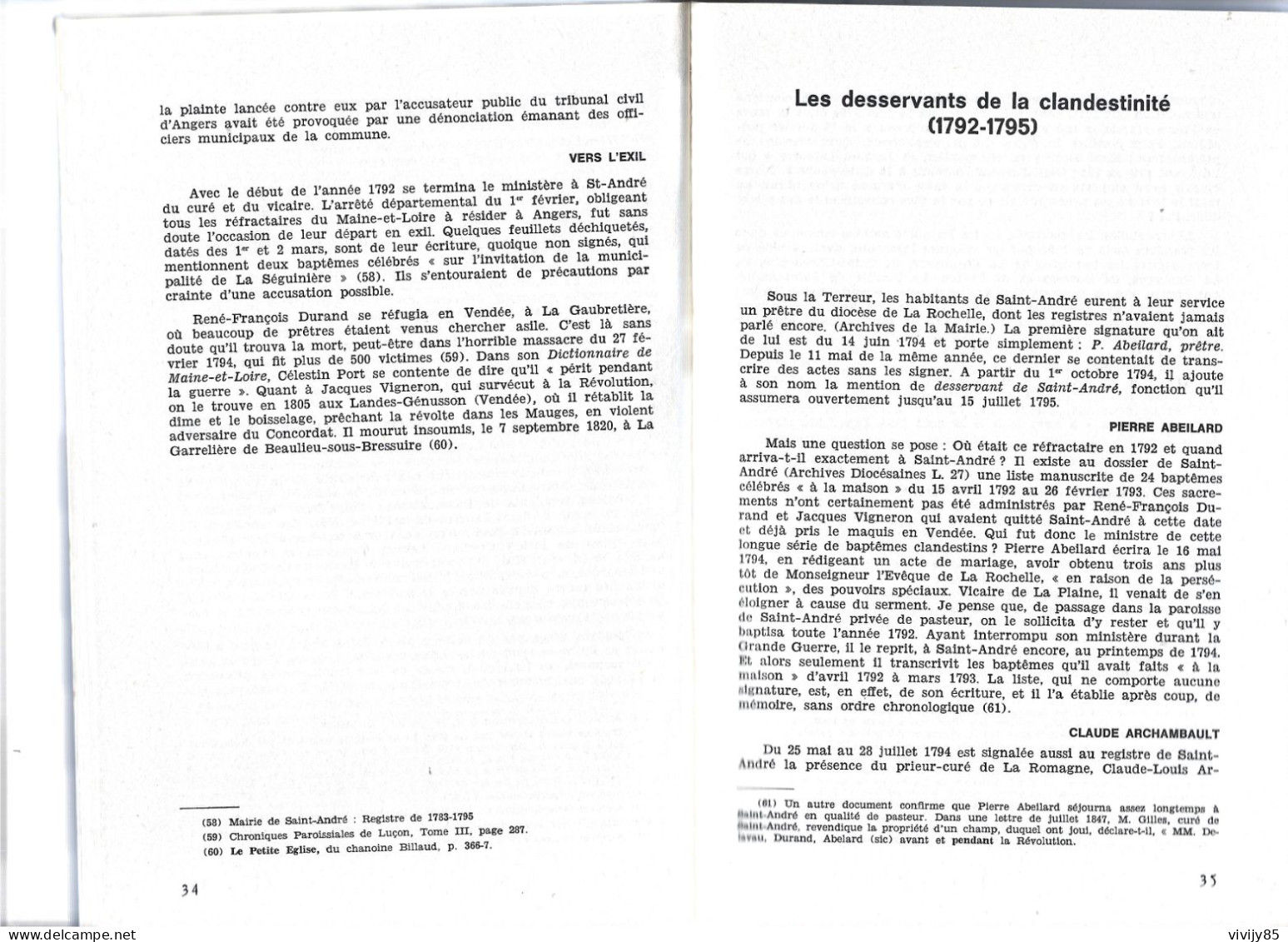 49 - St ANDRE DE LA MARCHE - Beau Livre " Cinq Siècles De Vie Paroissiale " -BEAUPREAU-CHOLET-St LAURENT /SEVRE - Pays De Loire