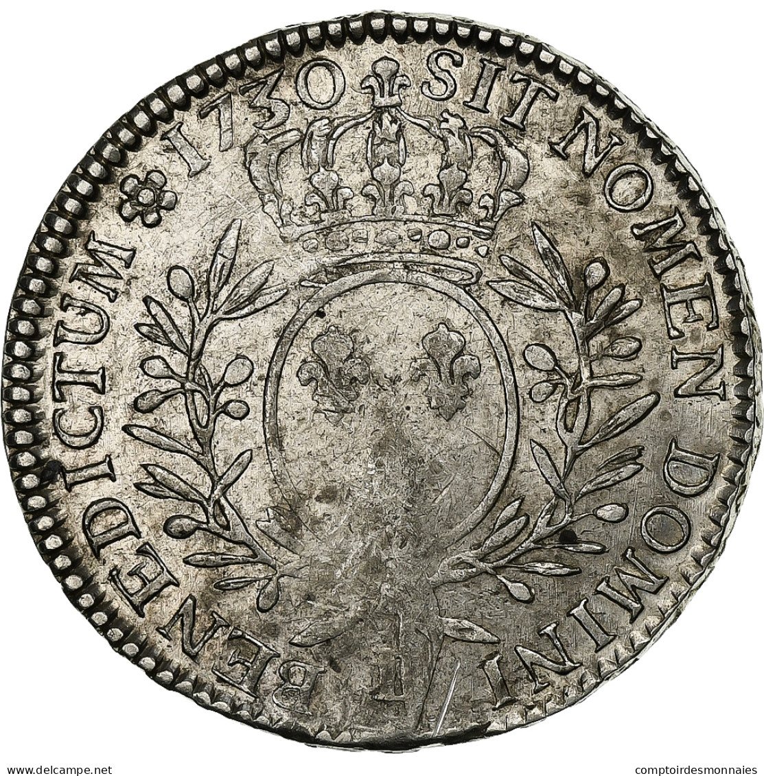 France, Louis XV, 1/2 Ecu Aux Branches D'olivier, 1730, Bayonne, Argent, TB - 1715-1774 Louis  XV The Well-Beloved