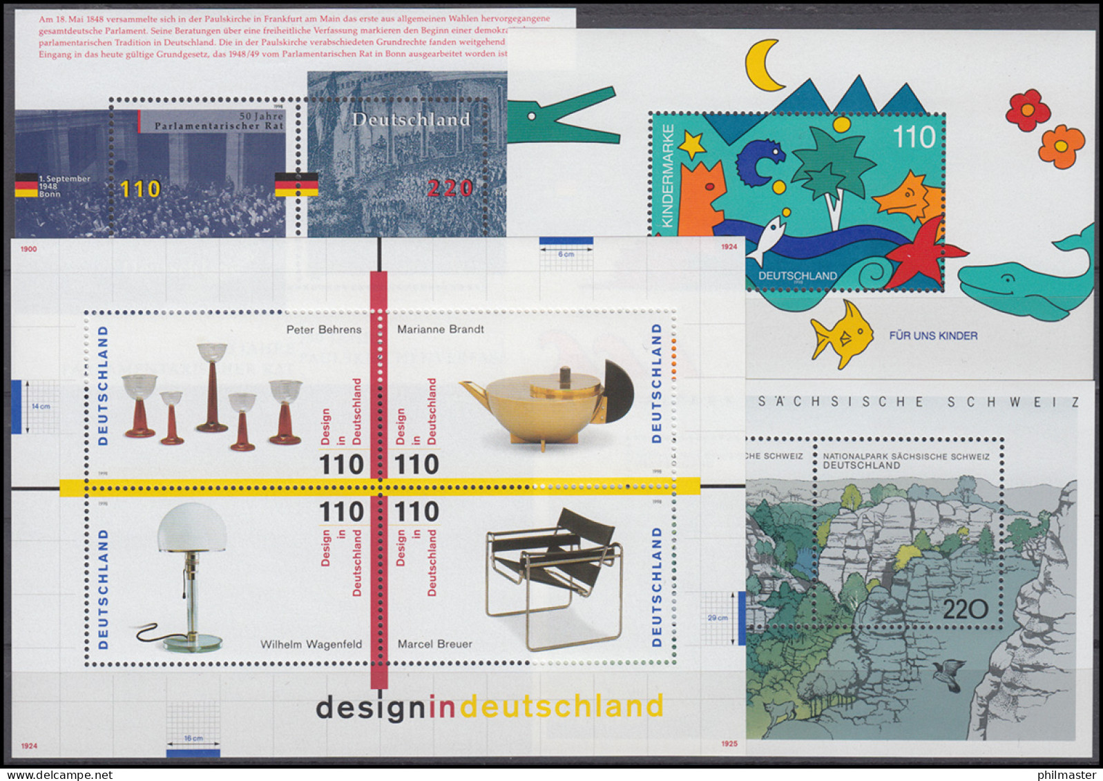 1965-2026 Bund-Jahrgang 1998 Kpl. Ecken Oben Rechts ** Postfrisch - Annual Collections