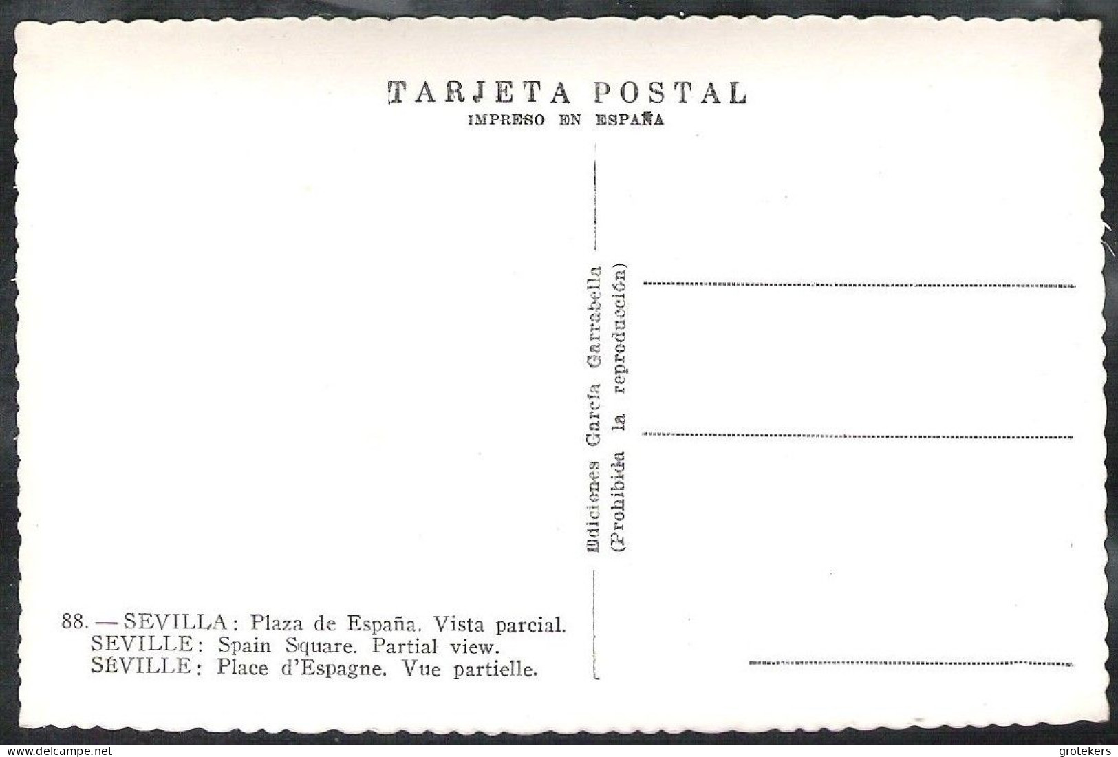 SEVILLA Plaza De España Vista Parcial ± 1935? - Sevilla