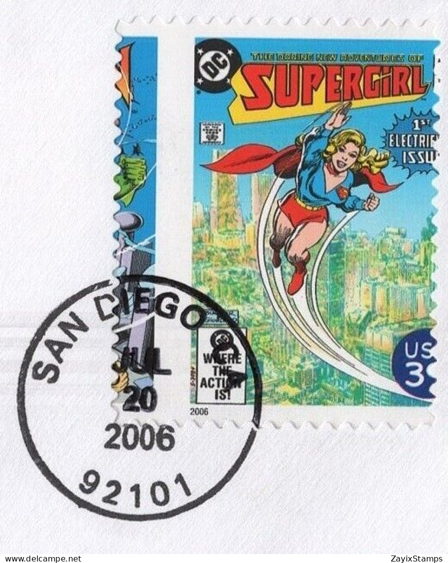 ZAYIX 2006 US 4084 FDC ERROR Superheroes Supergirl Large PERF SHIFT 05112SM125 - 2011-...