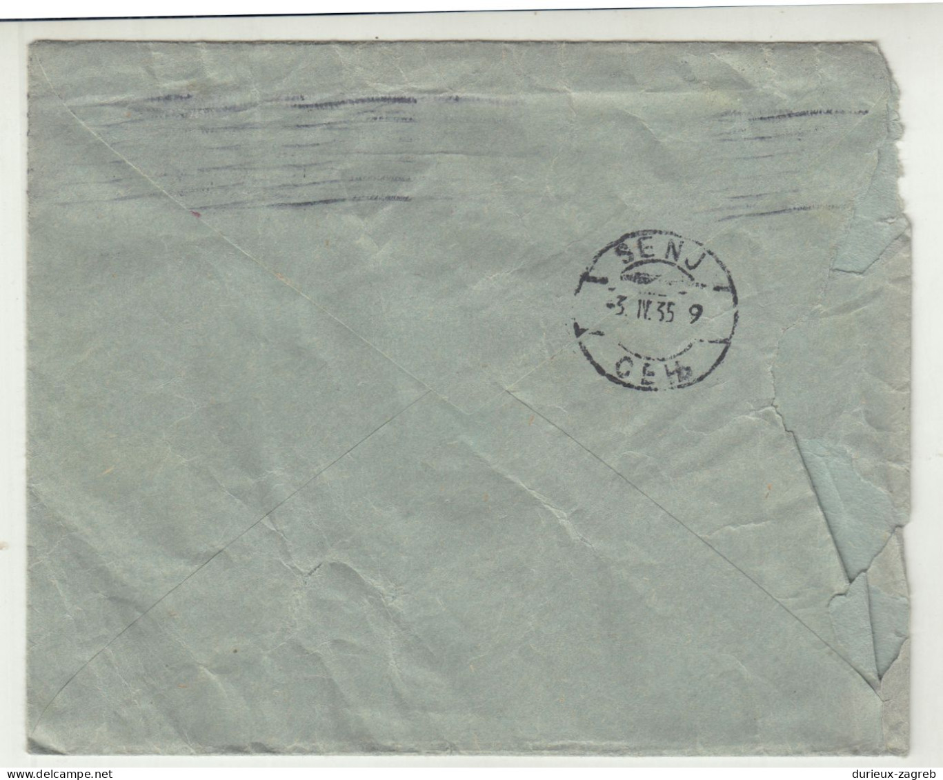 Philips, Beograd Company Letter Cover Posted 1935 To Senj Memo Inside B240615 - Covers & Documents