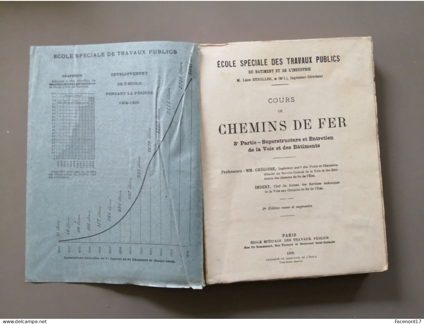 Ecole Spéciale Des Travaux Publics Cours De Chemins De Fer 1908 3ème édition - Railway & Tramway