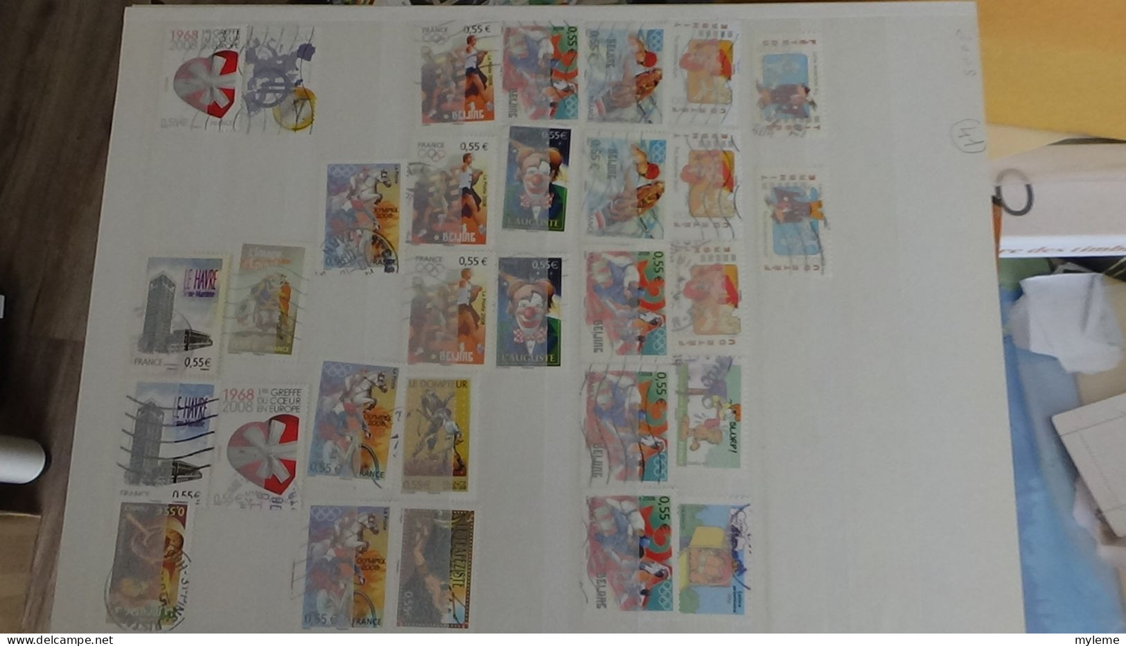 BJ38 Collection de timbres oblitérés de divers pays + France N° 3734i ** piquage à cheval en bloc de 4.  A saisir !!!