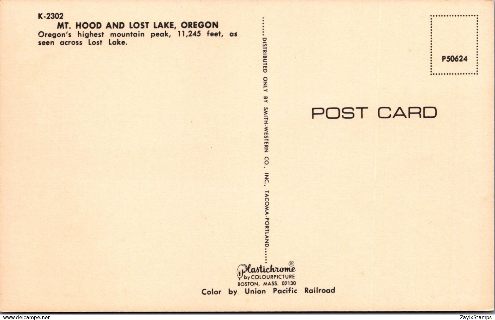ZAYIX Postcard Mt. Hood And Lost Lake, Oregon Highest Mountain 102022-PC69 - Other & Unclassified