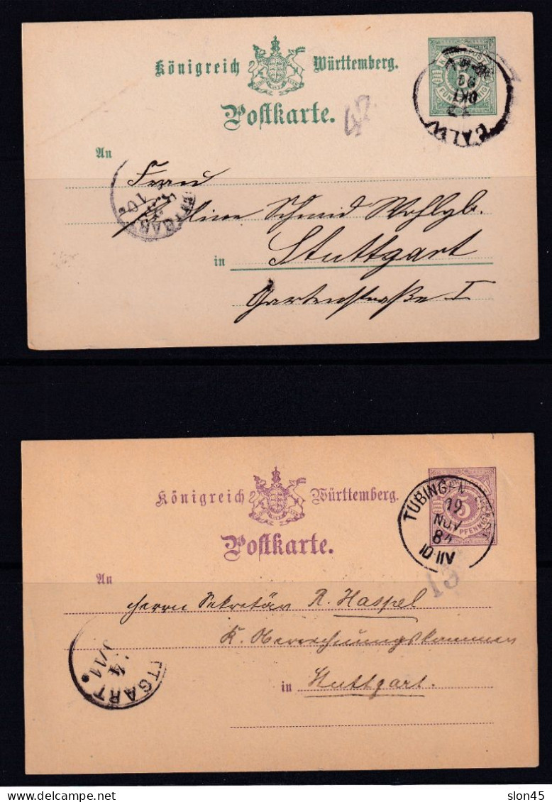 Germany 1883/1884/1891 Bavaria/Wurttemberg 4 PS  5 Pf Used 16209 - Postal  Stationery