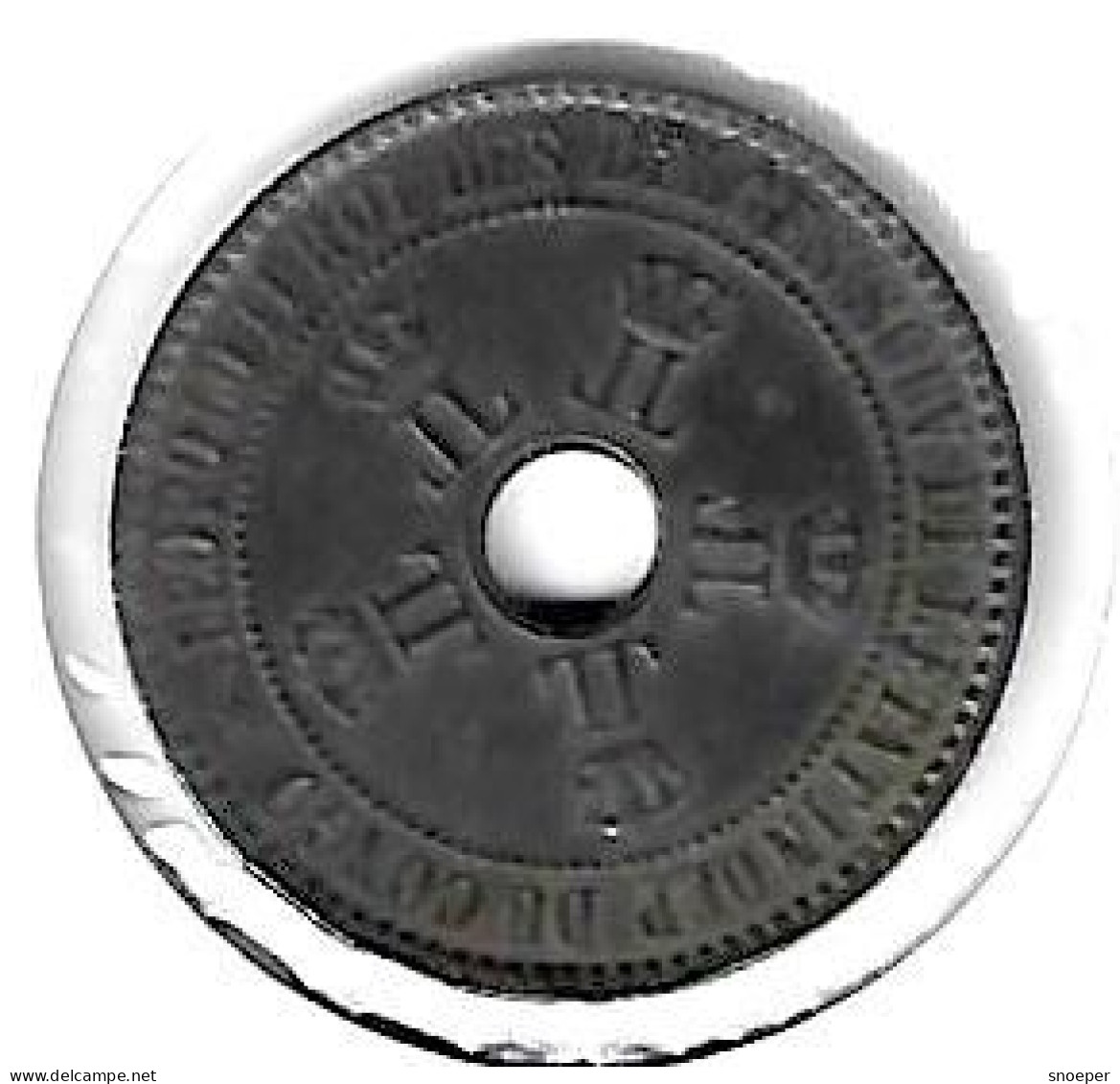 Belgian Congo 5 Centimes 1888/7 (8 Along 7 )  Km 3  Xf+ !!! - 1885-1909: Leopold II