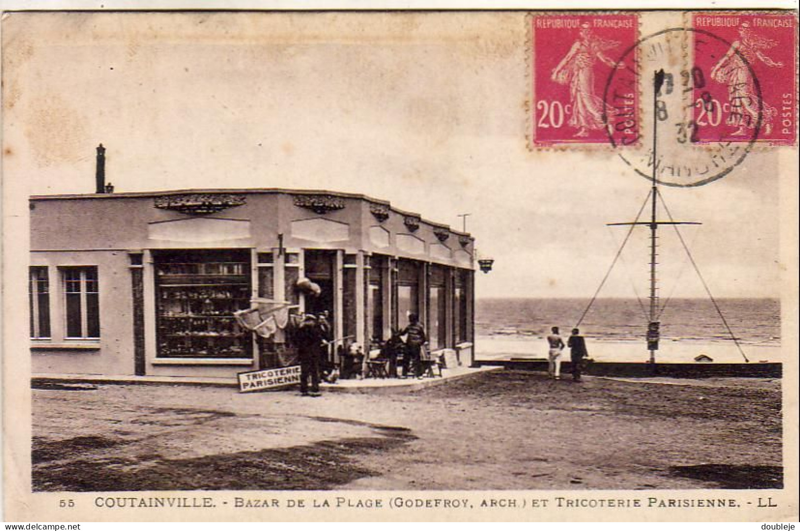 D50   COUTAINVILLE  Bazar De La Plage  Et Tricoterie Parisienne   ............ Carte Peu Courante - Andere & Zonder Classificatie