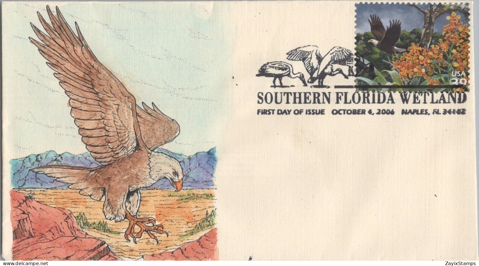 ZAYIX US 4099 SMB Cachets 10 hand-colored FDC Florida Wetlands birds 120622SM23