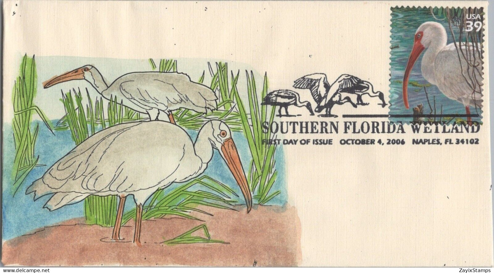 ZAYIX US 4099 SMB Cachets 10 hand-colored FDC Florida Wetlands birds 120622SM23