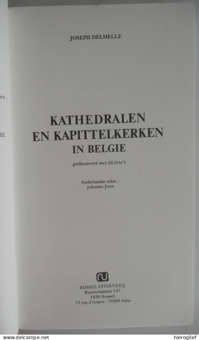 Kathedralen En Kapittelkerken In België - Joseph Delmelle Bisdom Mechelen Brussel Gent Brugge Doornik Antwerpen Hasselt - Autres & Non Classés