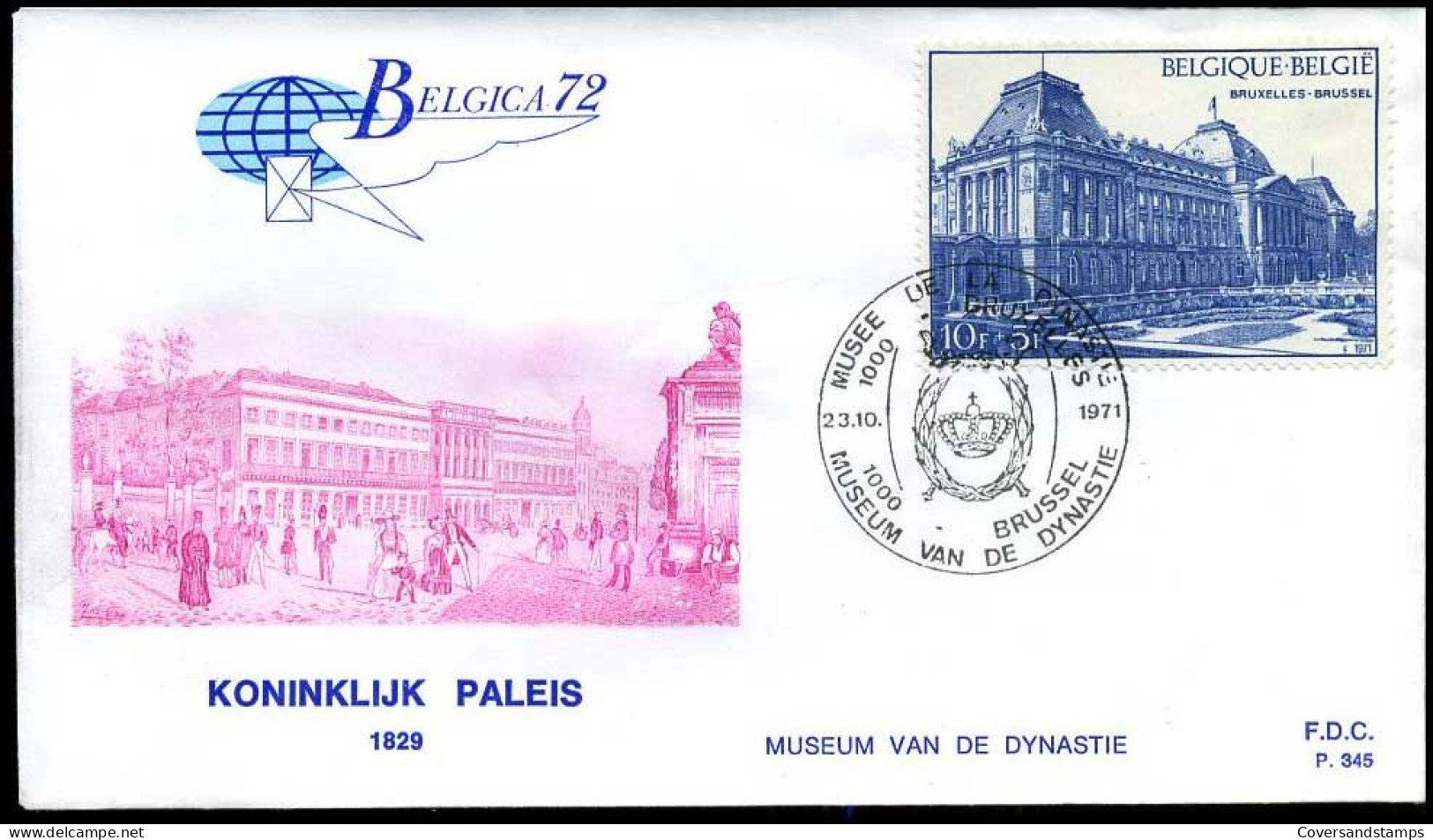 België - FDC -1605/07 Belgica 72  --  Stempel : Bruxelles-Brussel - 1971-1980