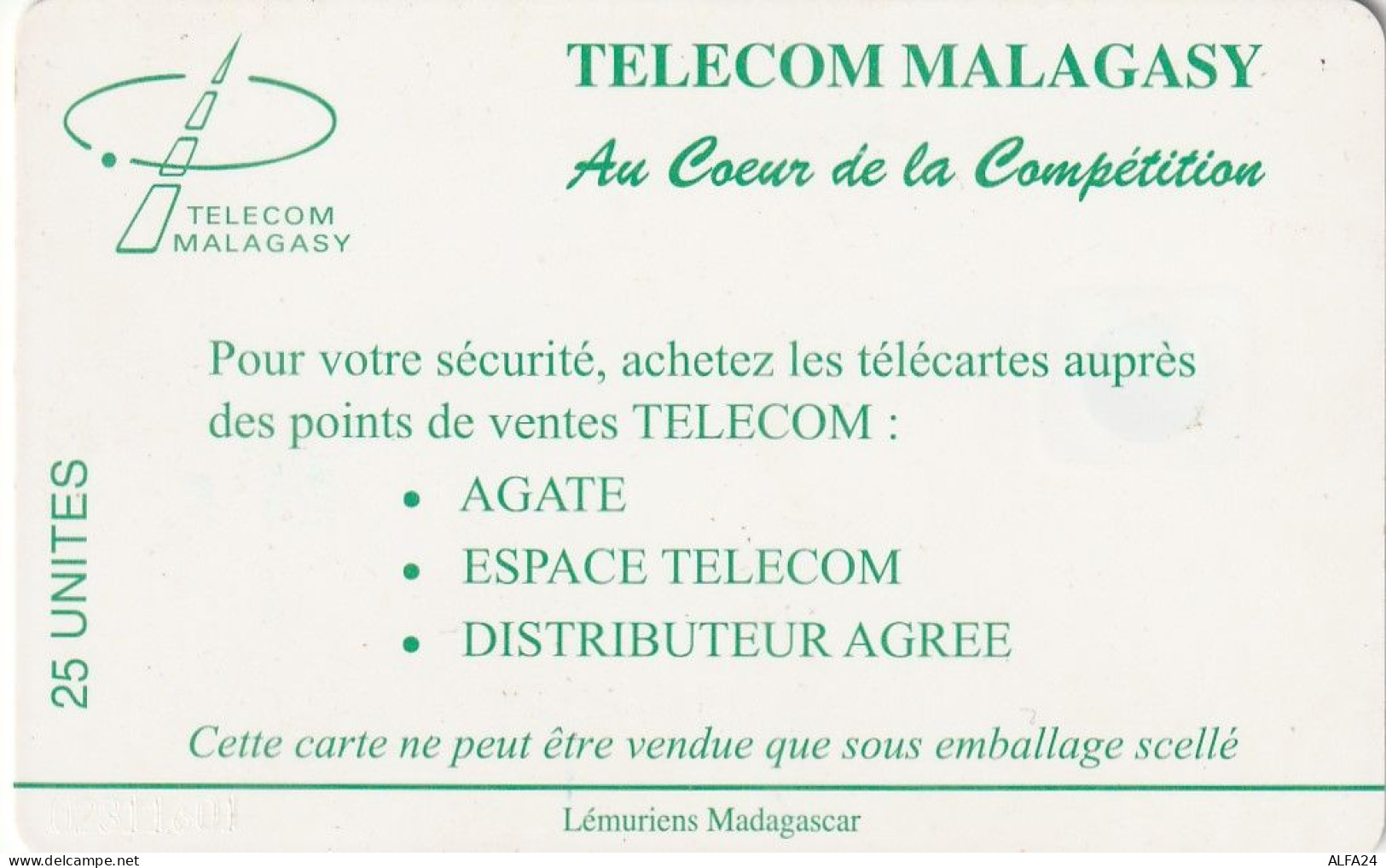 PHONE CARD MADAGASCAR  (E13.3.4 - Madagascar