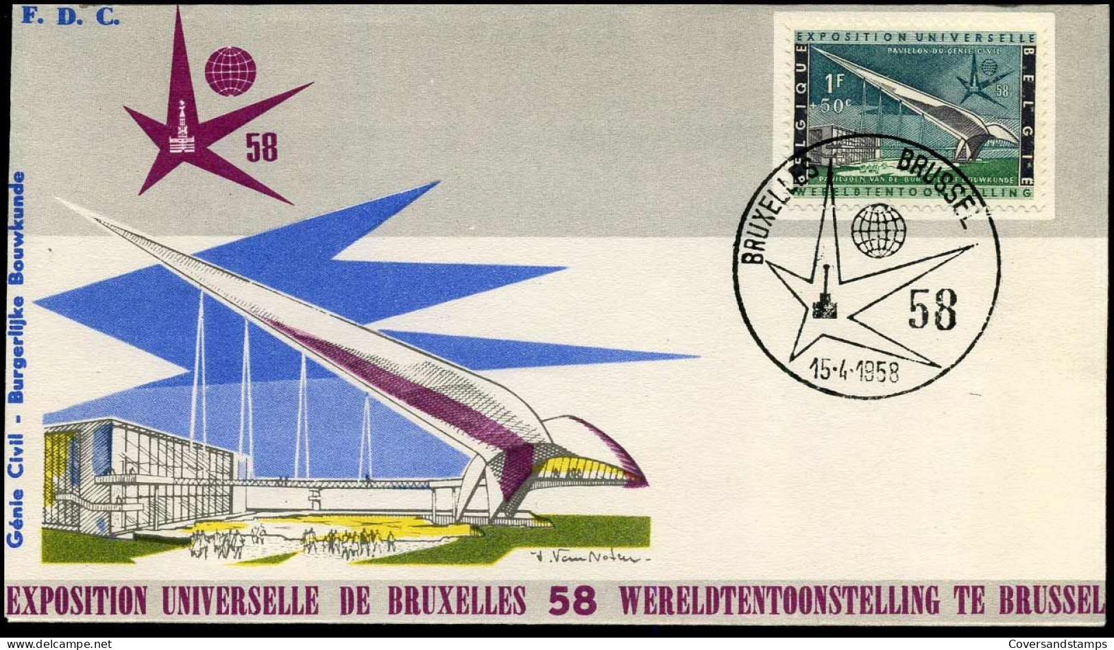 FDC 1047/52 - Wereldtentoonstelling Te Brussel "Expo 58" - 1951-1960