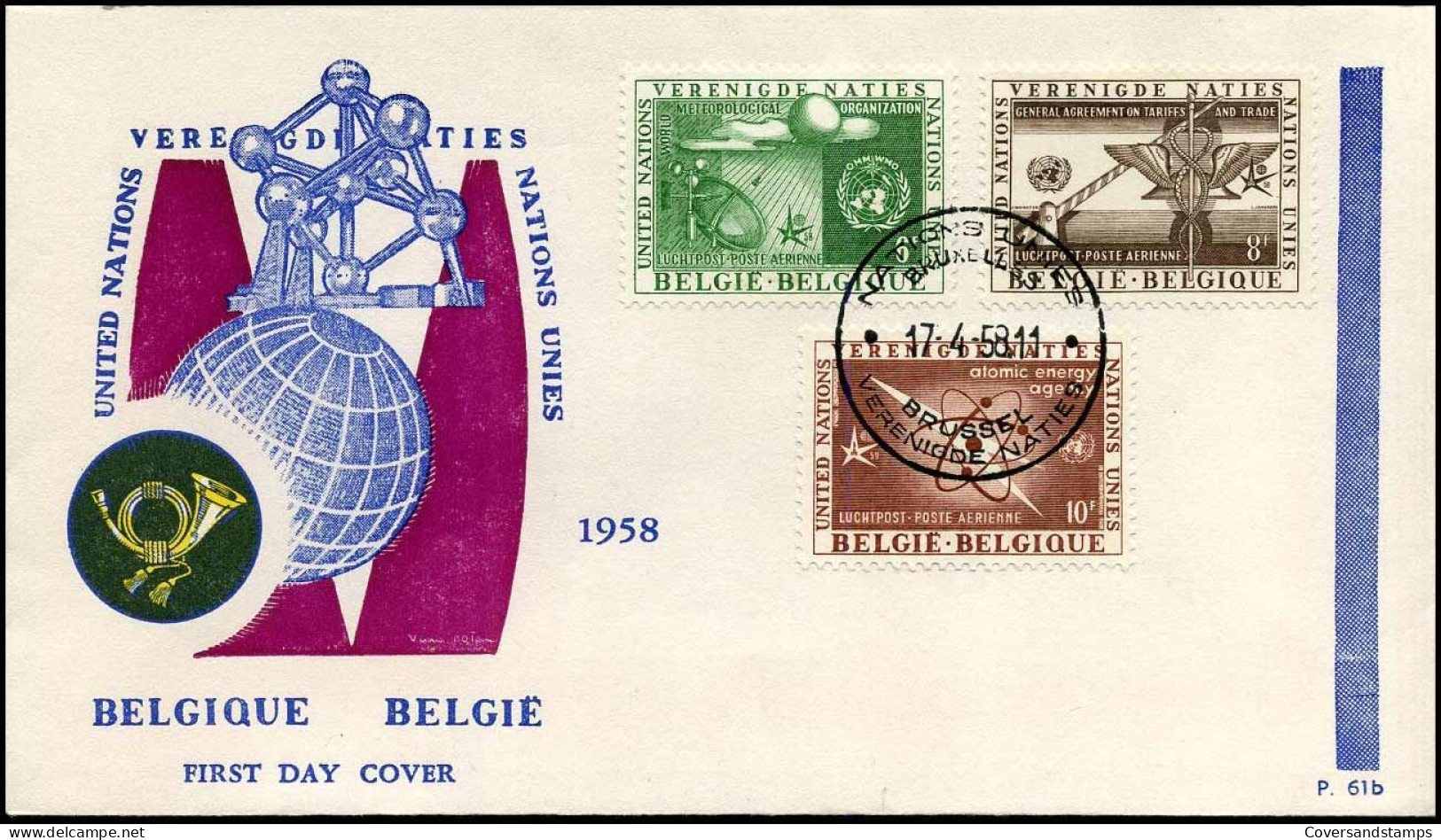 FDC 1053/62 + PA30/35 - Verenigde Naties Op De Wereldtentoonstelling Te Brussel - 1951-1960