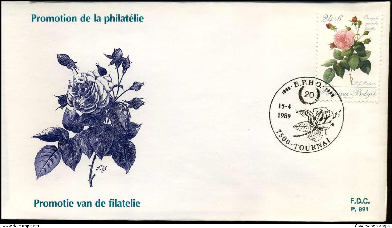 FDC - 2318/19  Promotie Van De Filatelie  - Stempel :  Tournai - 1981-1990