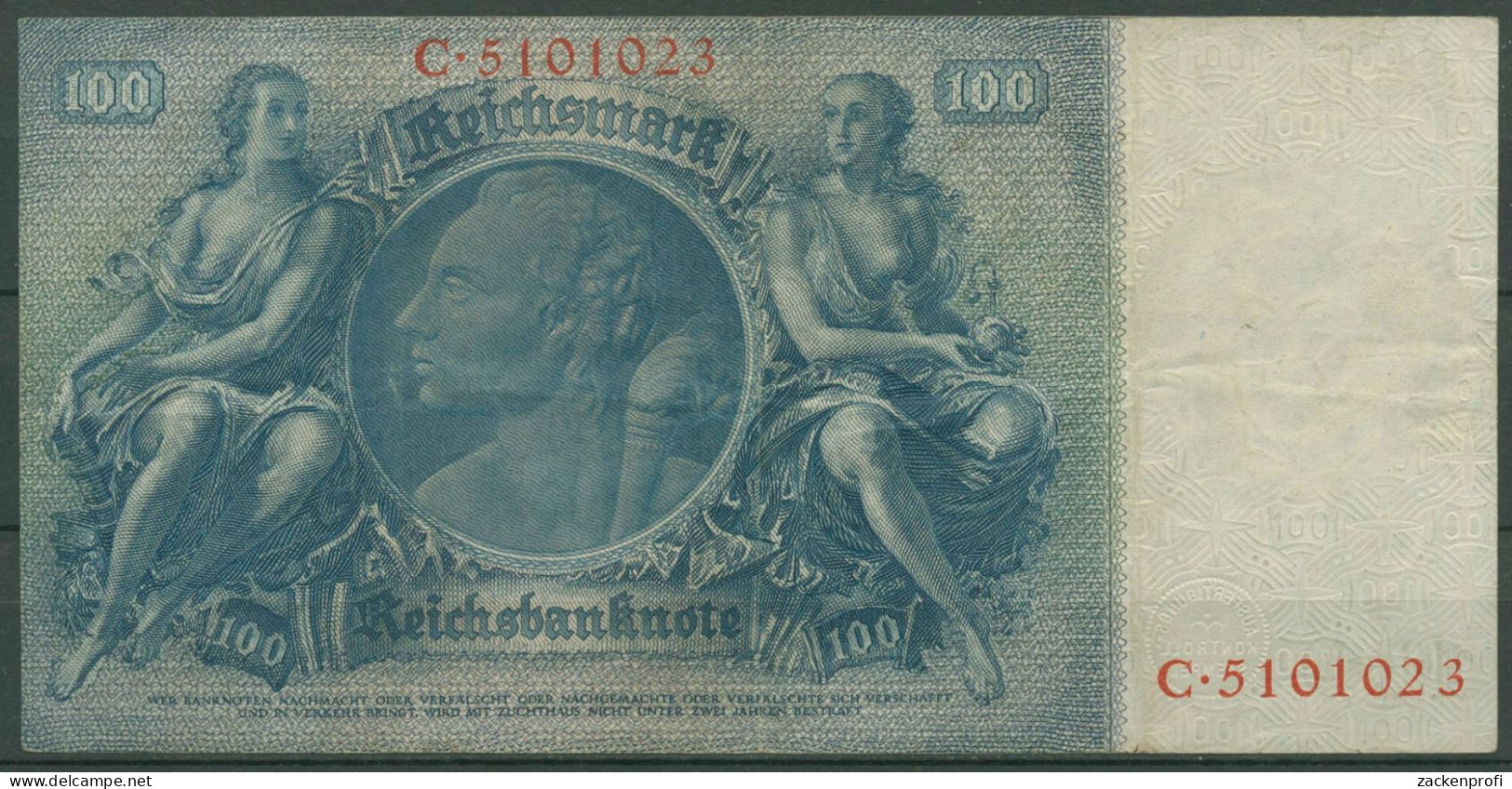 Dt. Reich 100 Reichsmark 1935 Serie C/C, Ro 176 A Gebraucht (K984) - 100 Reichsmark