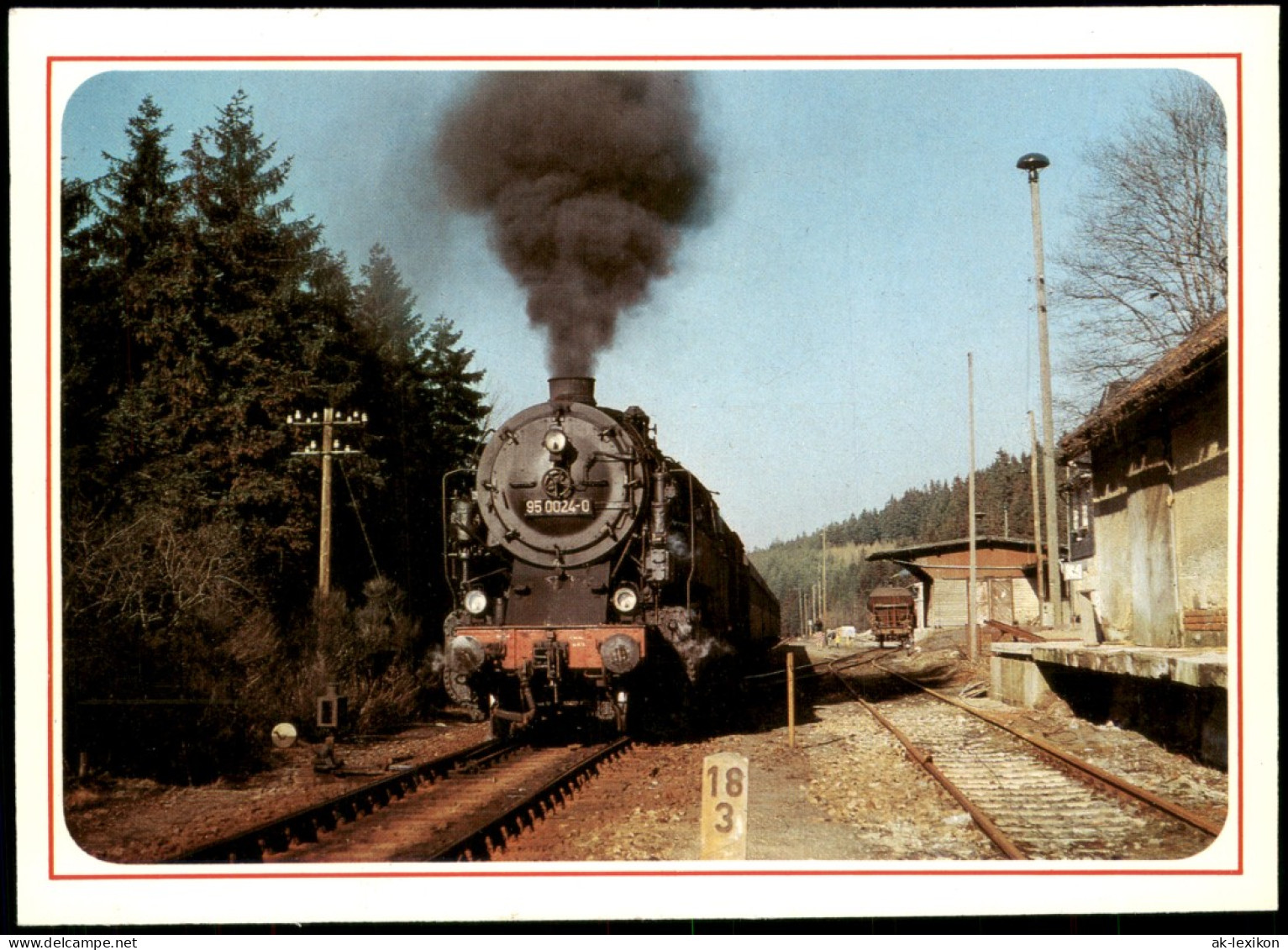 Ansichtskarte Lichte-Neuhaus Am Rennweg Bahnhof - Dampflokomotive 1985 - Neuhaus