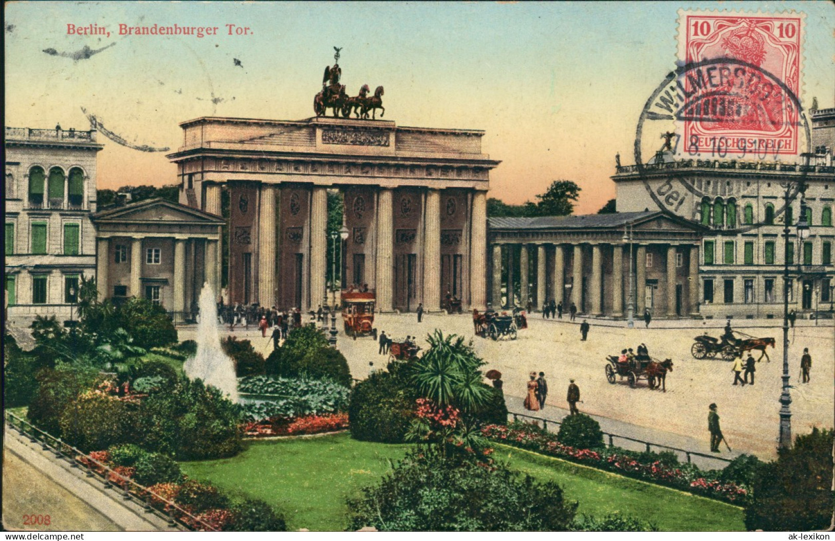 Ansichtskarte Mitte-Berlin Brandenburger Tor 1910 - Brandenburger Door