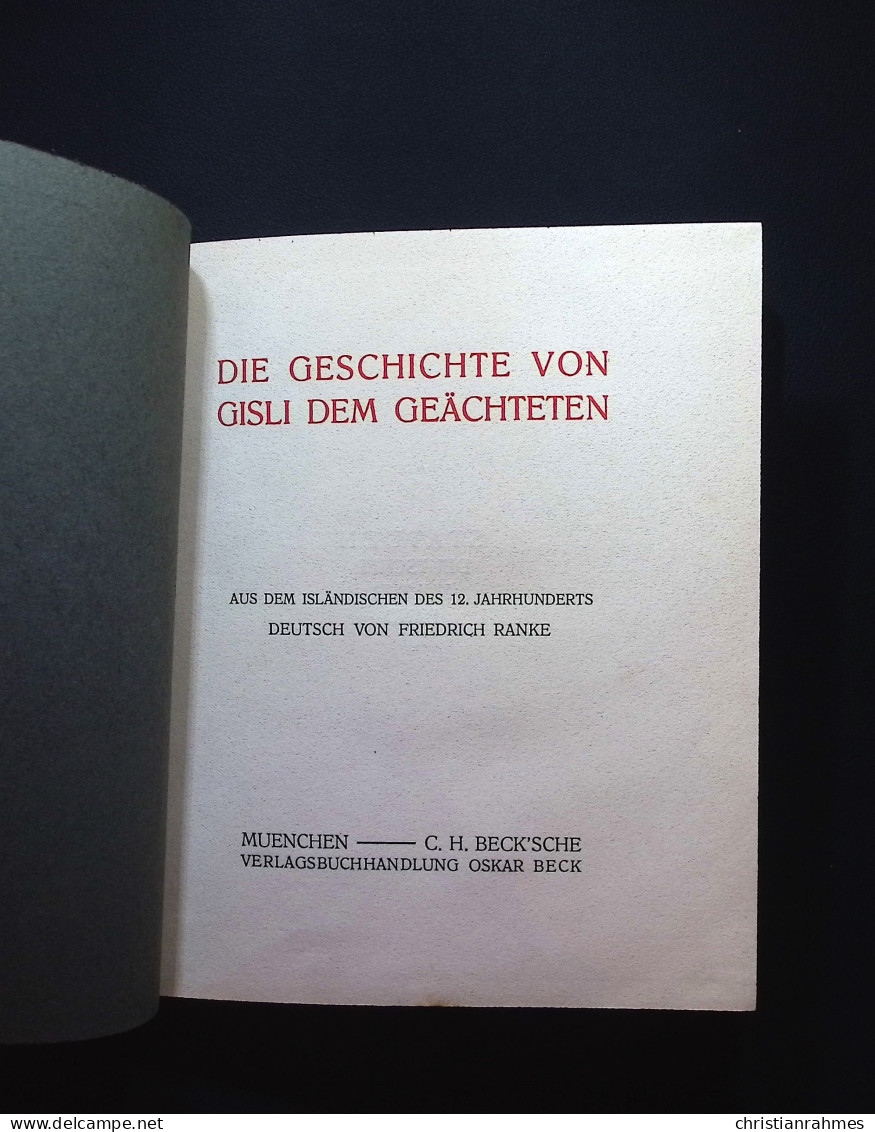 Die Geschichte Von Gisli Dem Geächteten : Aus D. Isländ. D. 12. Jh. - Divertimento