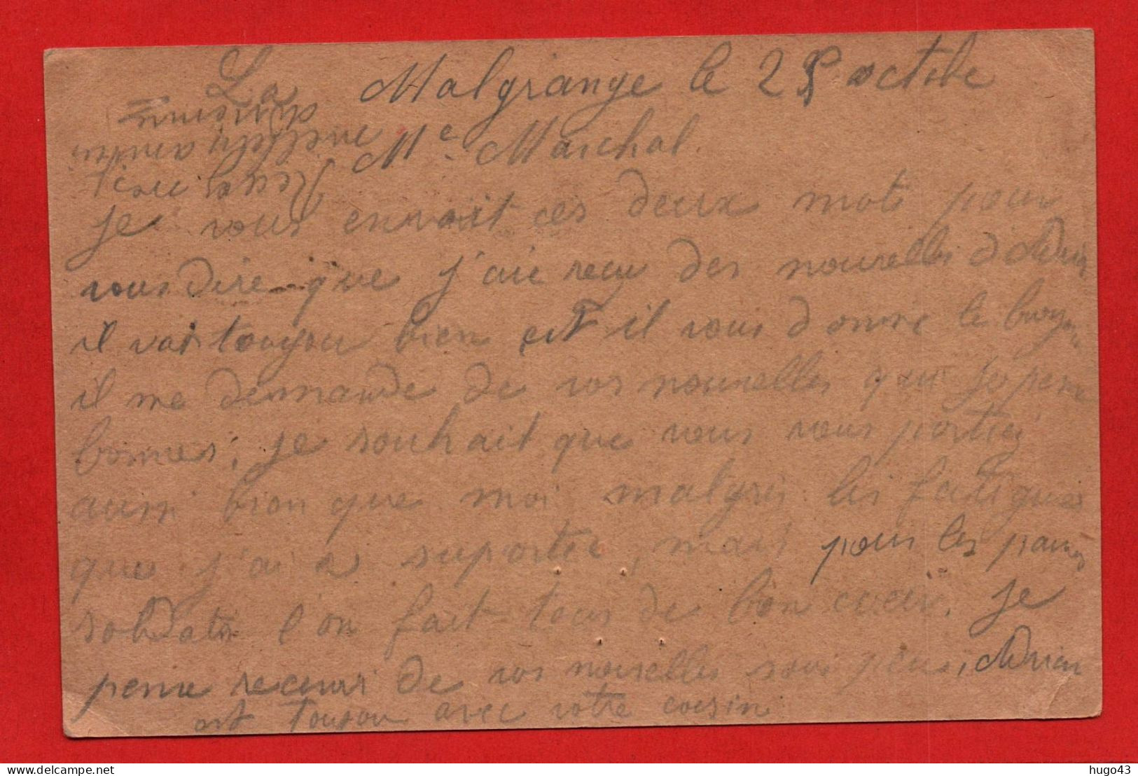 (RECTO / VERSO) CARTE POSTALE MILITAIRE - TROUPES EN CAMPAGNE EN 1914 - CPA - Lettres & Documents
