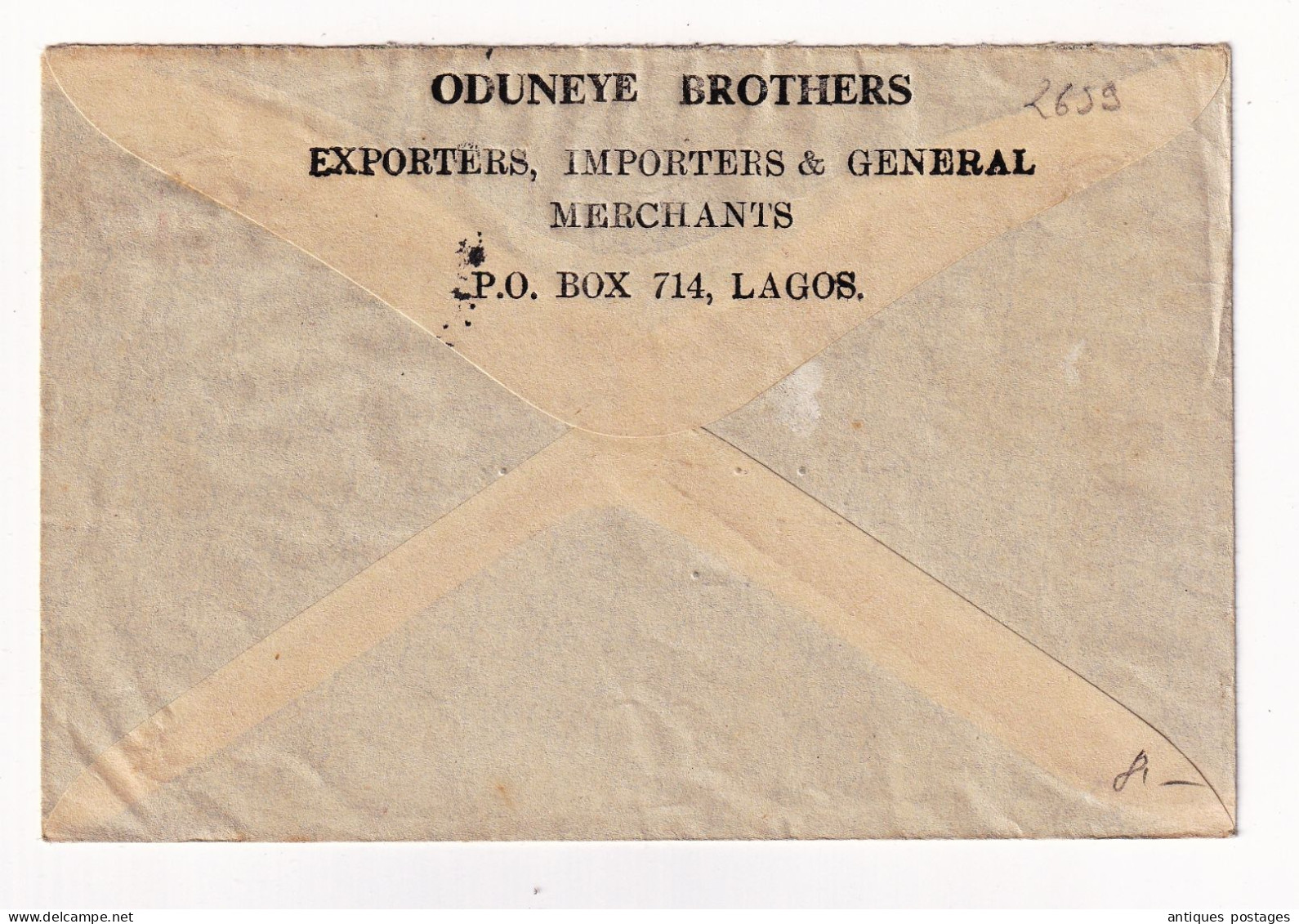 Lettre 1952 Lagos Oduneye Brothers Nigeria Flawil Suisse Switzerland Paire Stamp King George VI British Colony Africa - Nigeria (...-1960)