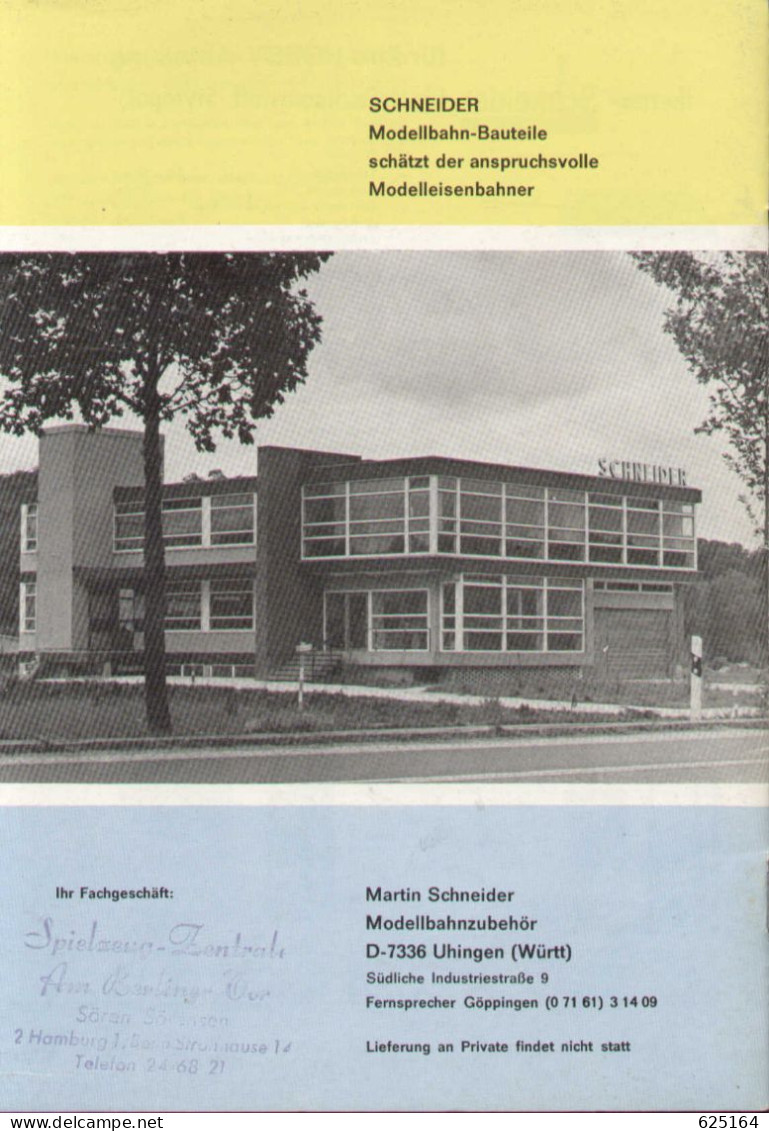 Catalogue SCHNEIDER 1979/80 Modellbahnzubehör Isolierte Drahte + Preis DM - Duits