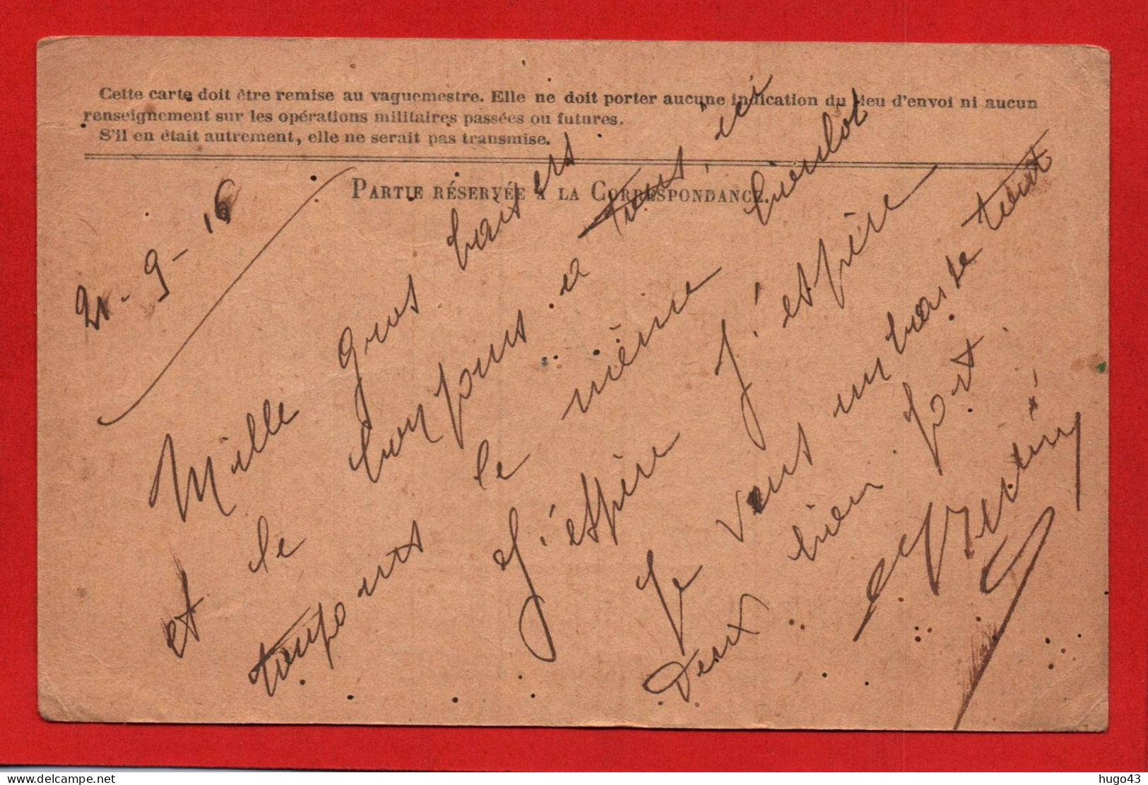 (RECTO / VERSO) CARTE CORRESPONDANCE DES ARMEES DE LA REPUBLIQUE - HOPITAL TEMPORAIRE LUXEMBOURG A MEAUX - 1916 - Lettres & Documents