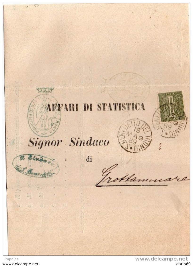 1889 LETTERA CON ANNULLO S.BENEDETTO DEL TRONTO - Marcofilía