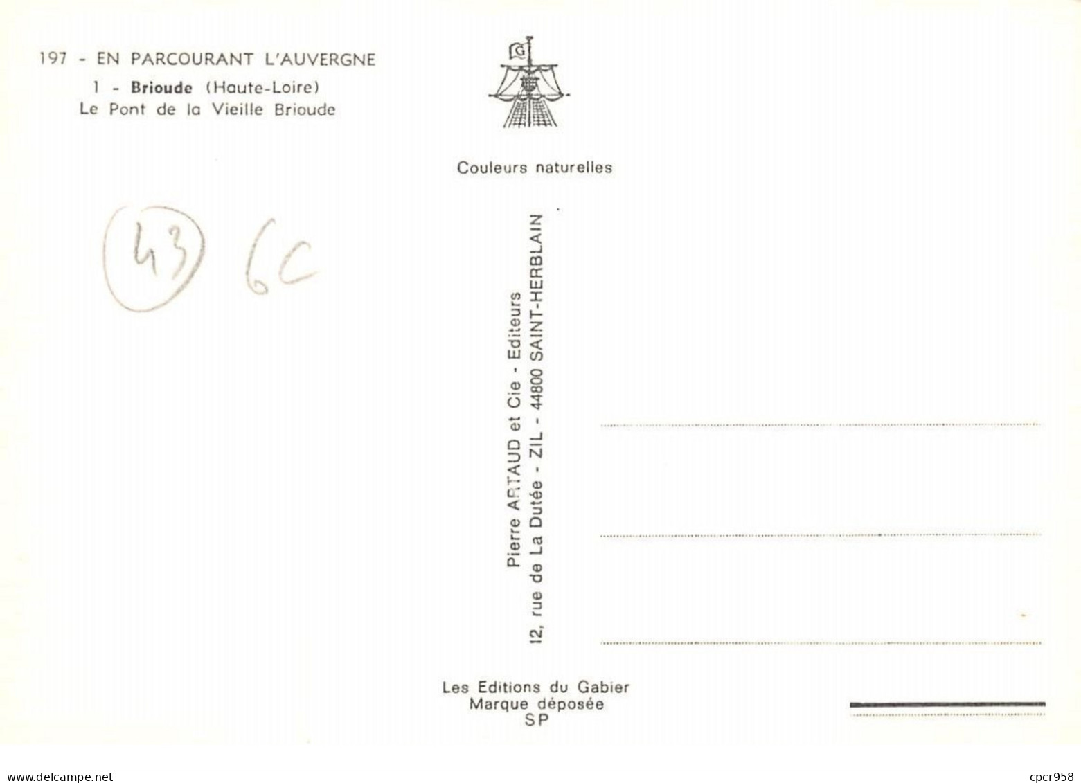 43.AM10205.Brioude.Vue Générale.Edit Artaud.SP 197 1.CPSM 15x10 Cm - Brioude