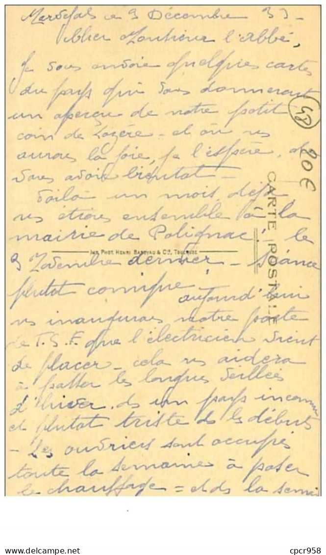 48.MARVEJOLS.n°6.AVENUE SAVORGNAN DE BRAZZA.POSTES TELEGRAPHES.HOTEL - Marvejols