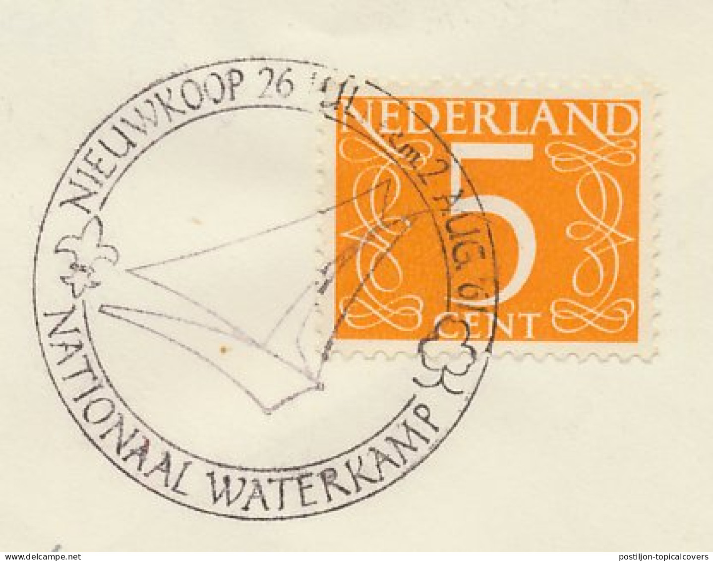 Cover / Postmark Netherlands 1961 Scouting - Water Camp Nieuwkoop - Otros & Sin Clasificación