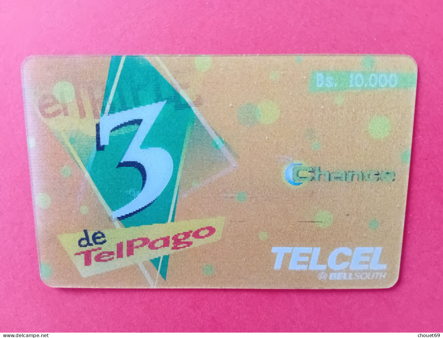 TELCEL BEEL SOUTH Bs 10000 TRIPLE Grattée Périmée (BC10623 - Venezuela