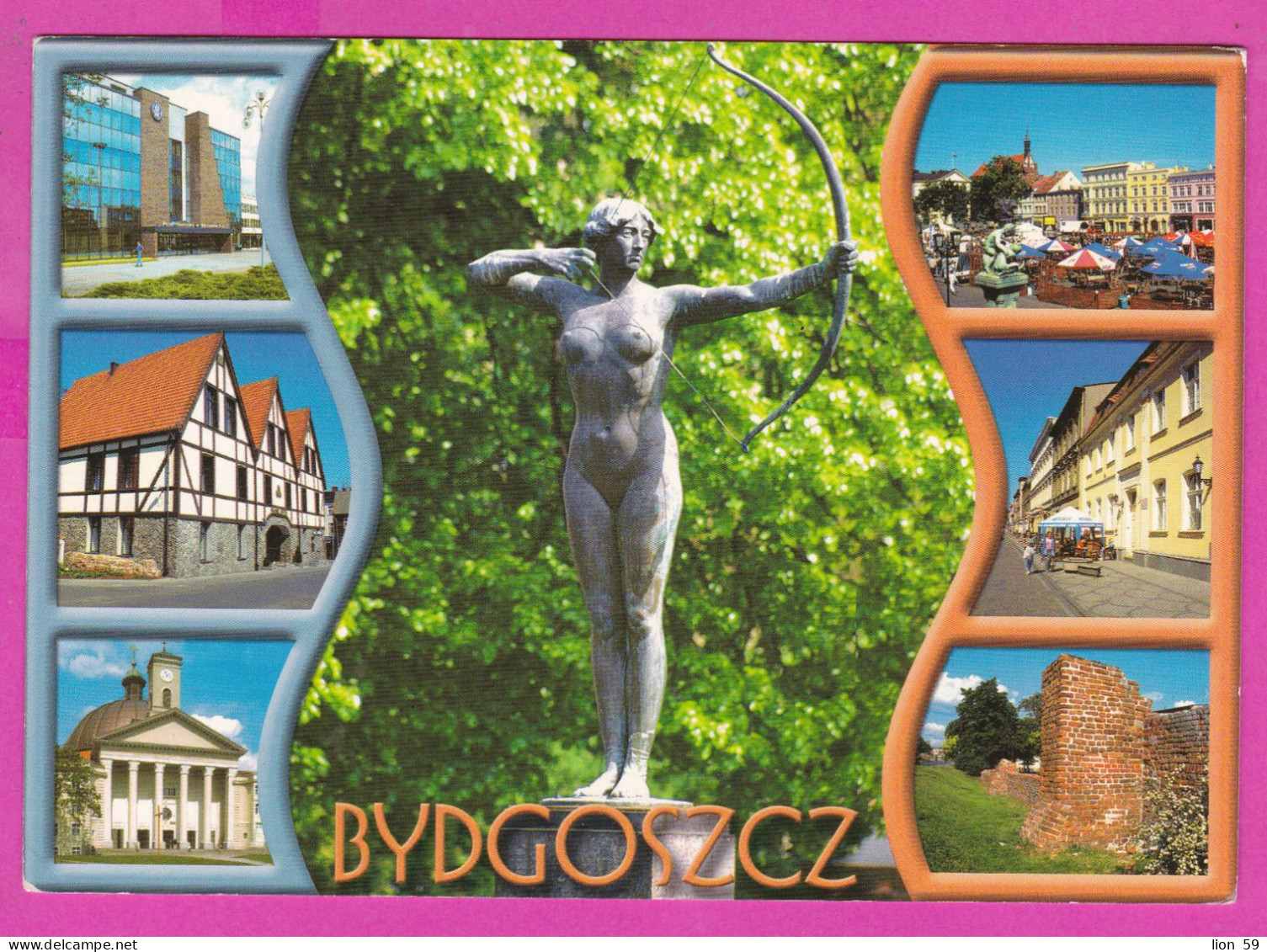 294402 / Poland - Bydgoszcz - Statue Naked Woman Archery PC 2001 USED Cinema Film "Quo Vadis" By Jerzy Kawalerowicz - Brieven En Documenten